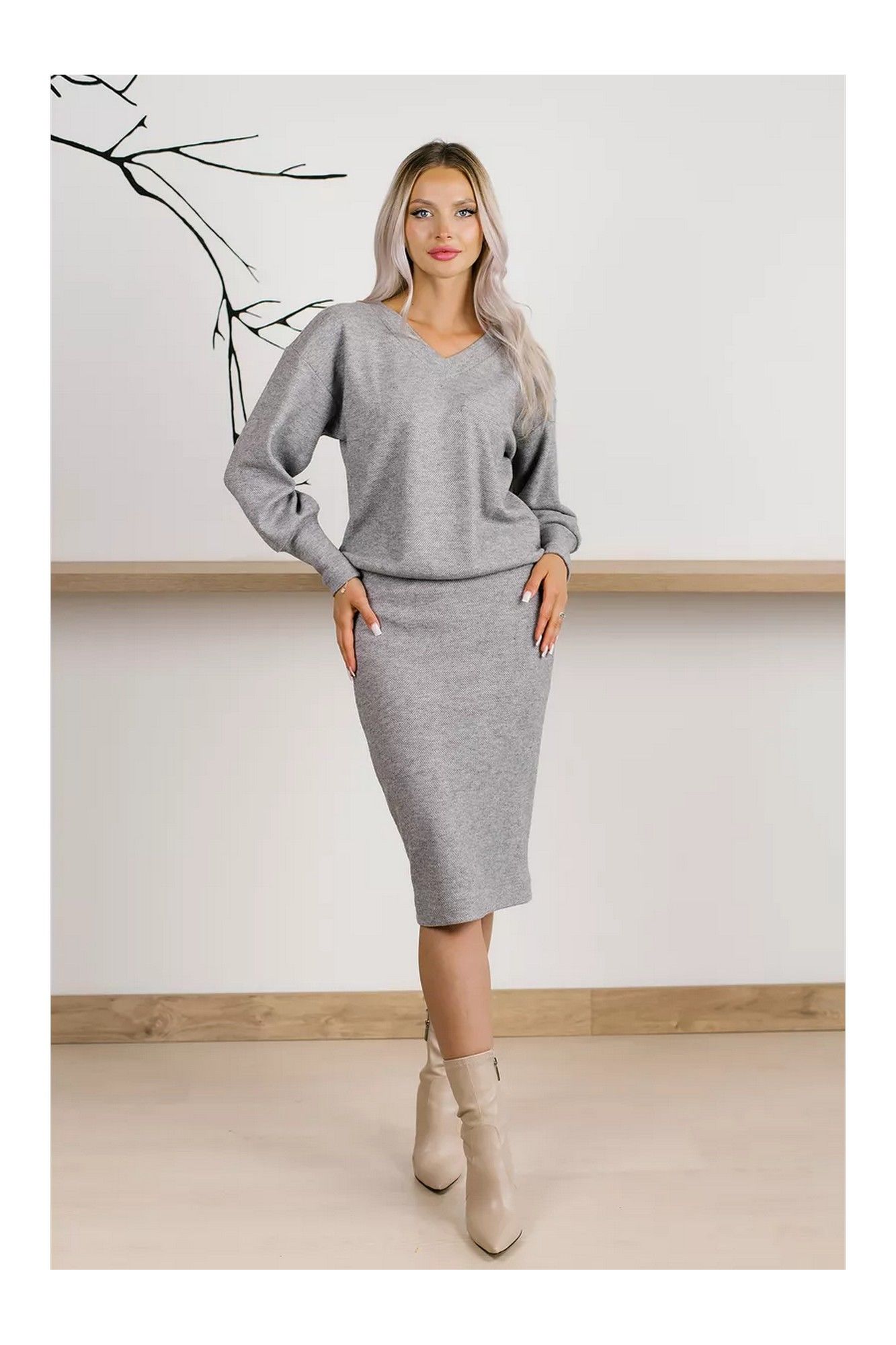 Юбочные костюмы MONA STYLE FASHION&DESIGN 19089/2 серый