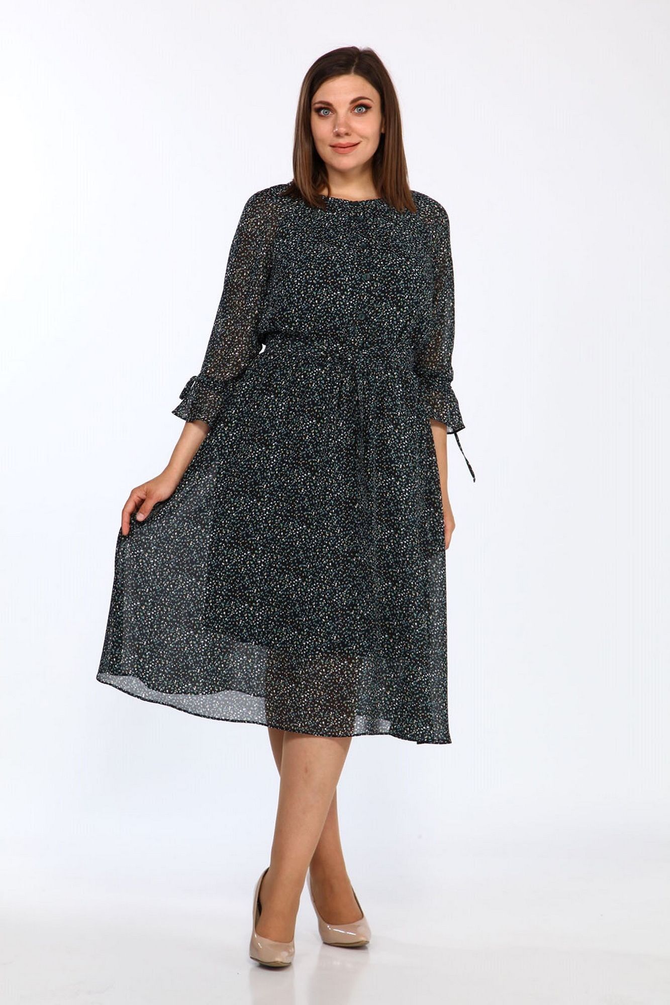 Платья Lady Style Classic 2204/17 черный_зеленый