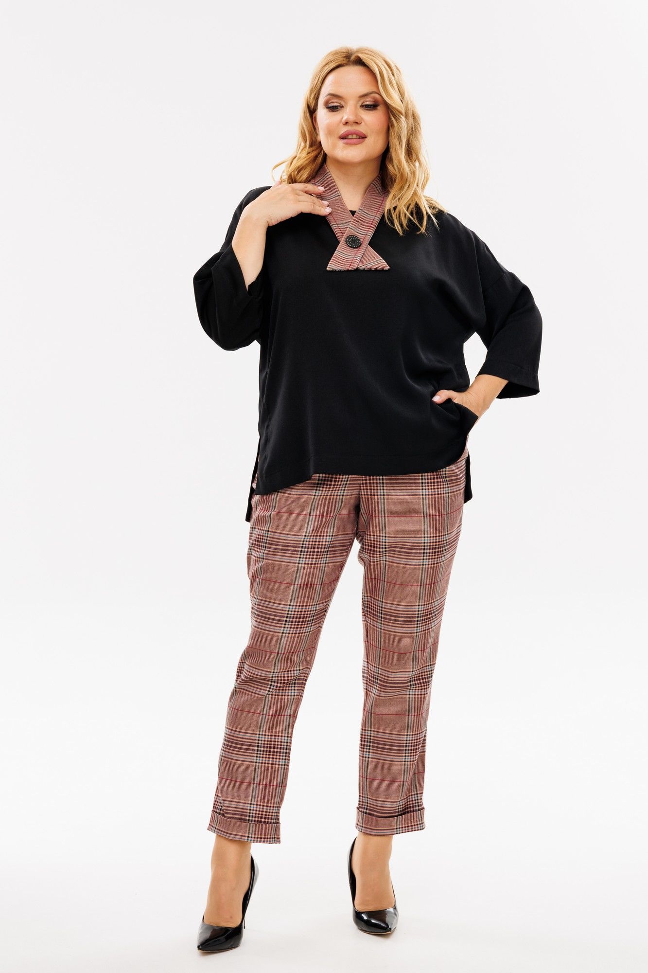 Комплекты брючные Michel chic 1391 бордо,черный