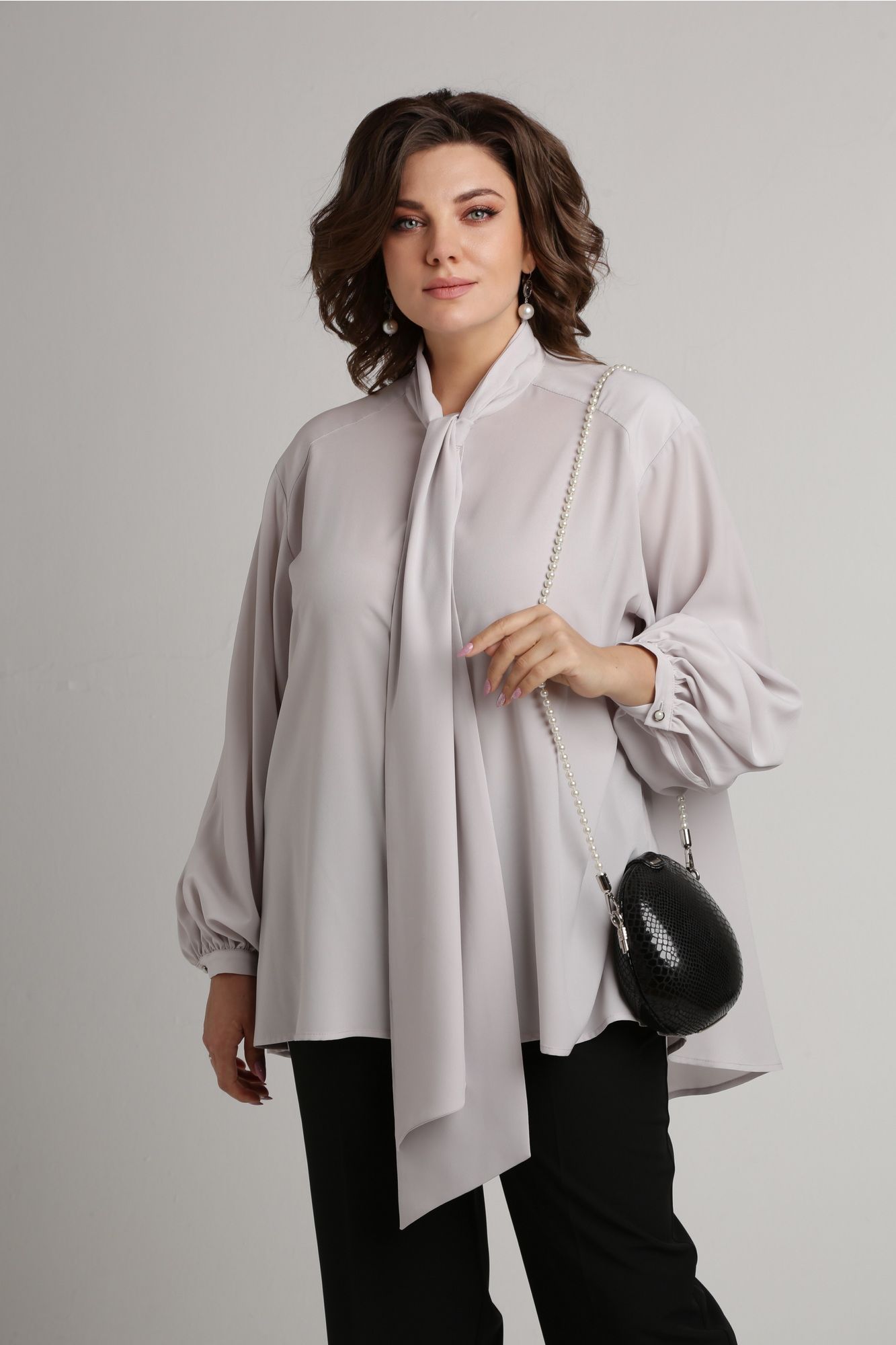 Блузы Aira Style 24-052 серая_роза