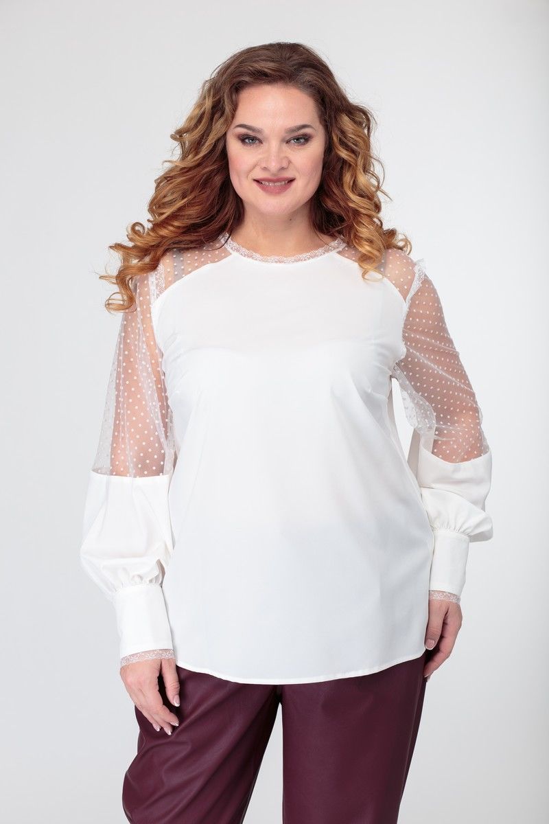 Блузы Anelli 845 белый_гипюр