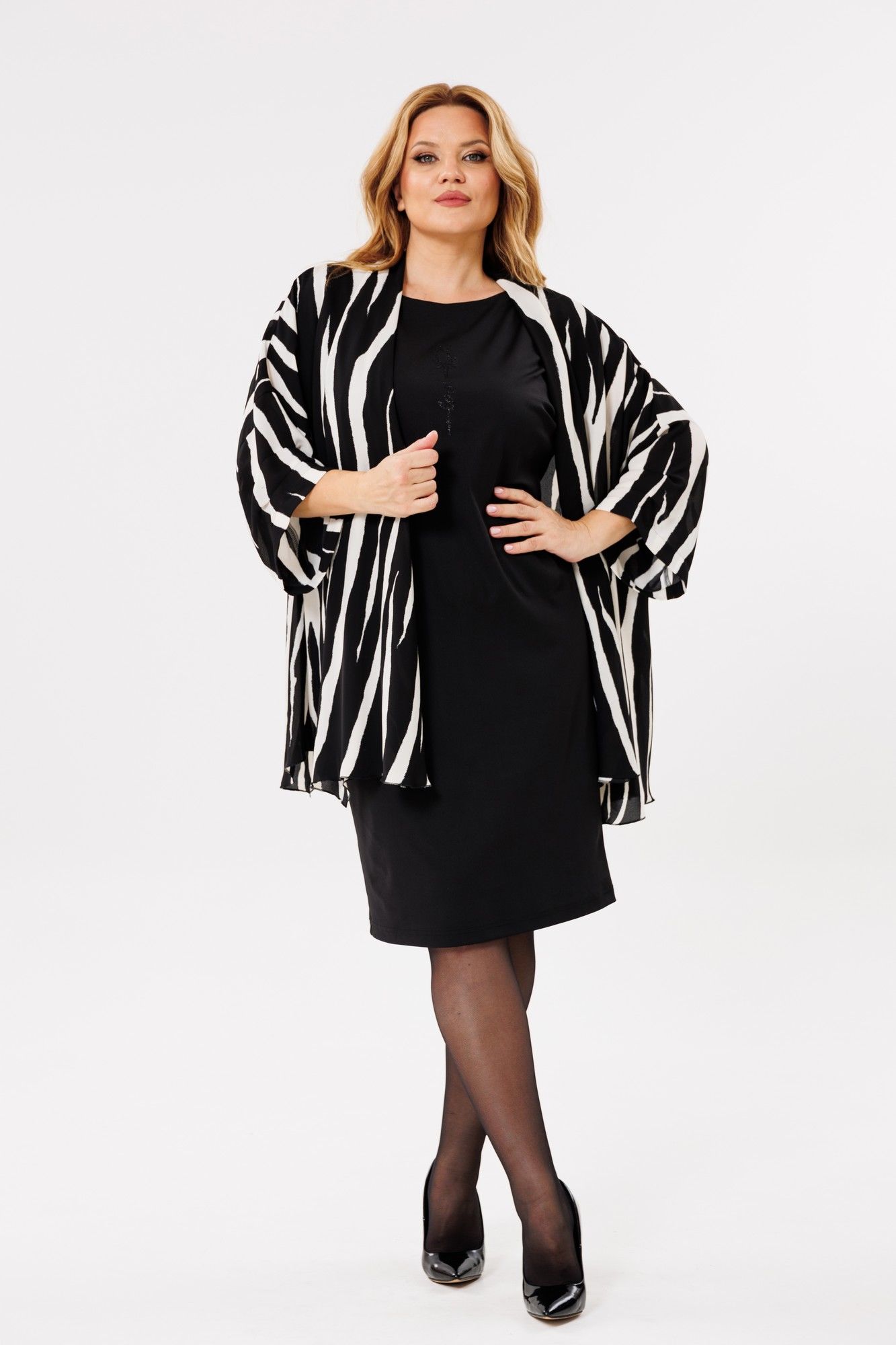 Комплекты с платьем Michel chic 1398 черный,зебра