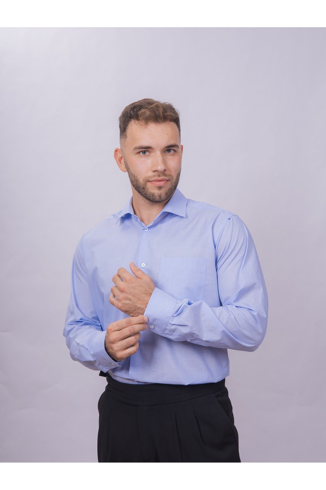 Рубашки с длинным рукавом Nadex 01-095013/203-24 светло-голубой
