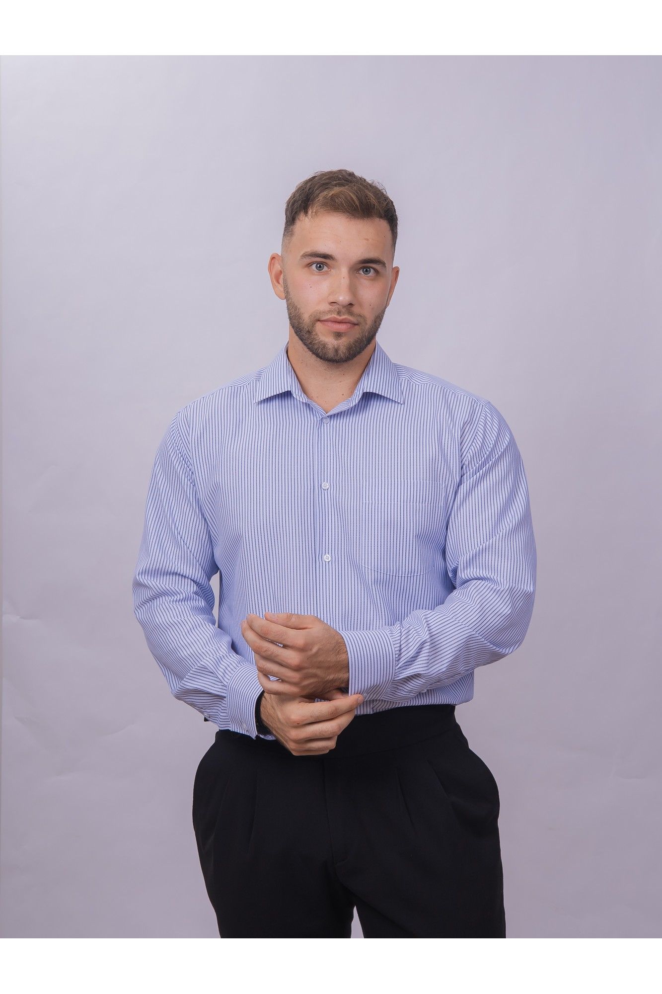 Рубашки с длинным рукавом Nadex 01-095013/303-24 сине-голубо-белый