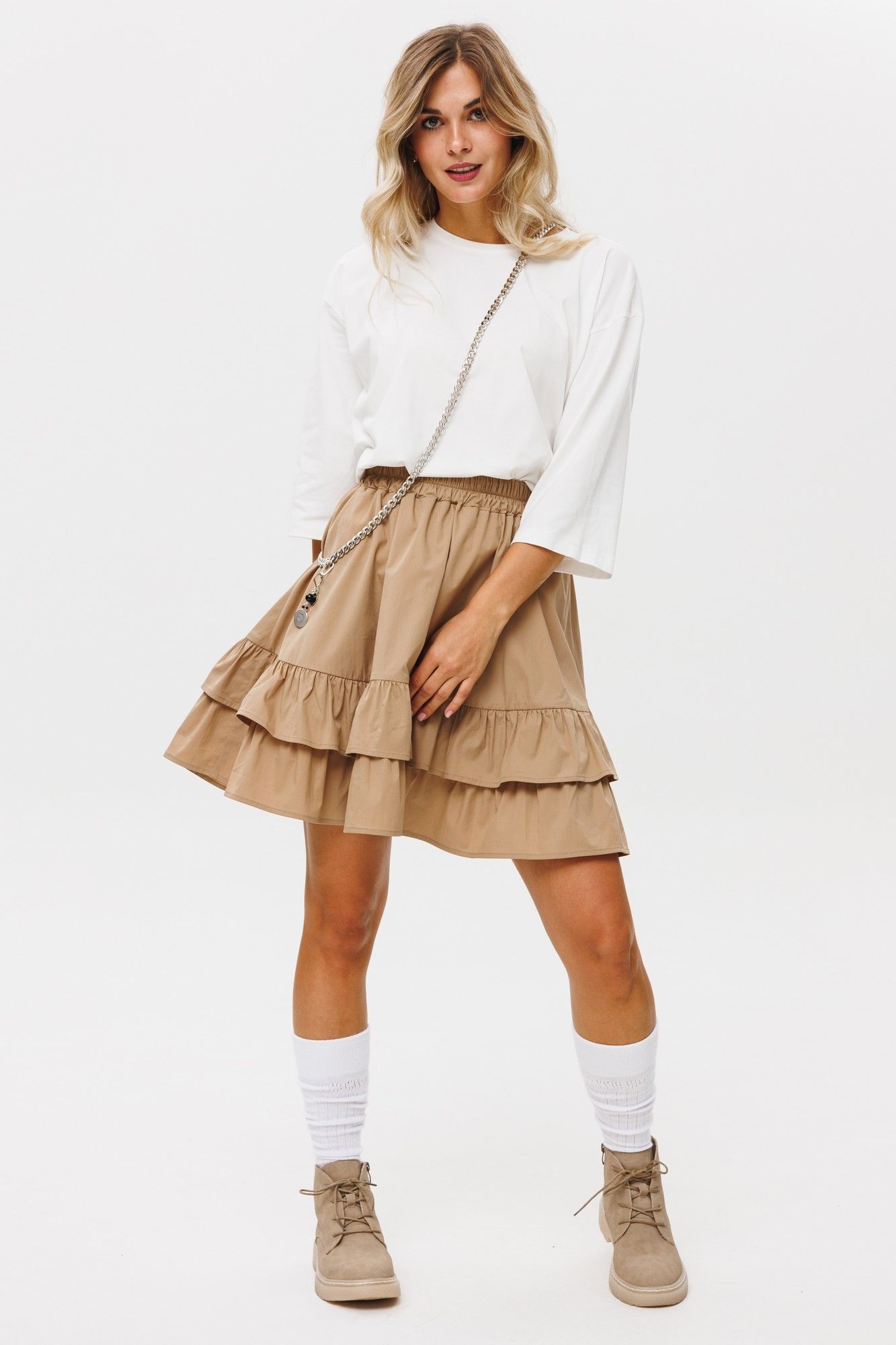 Юбки PRATA wear S009 бежевый