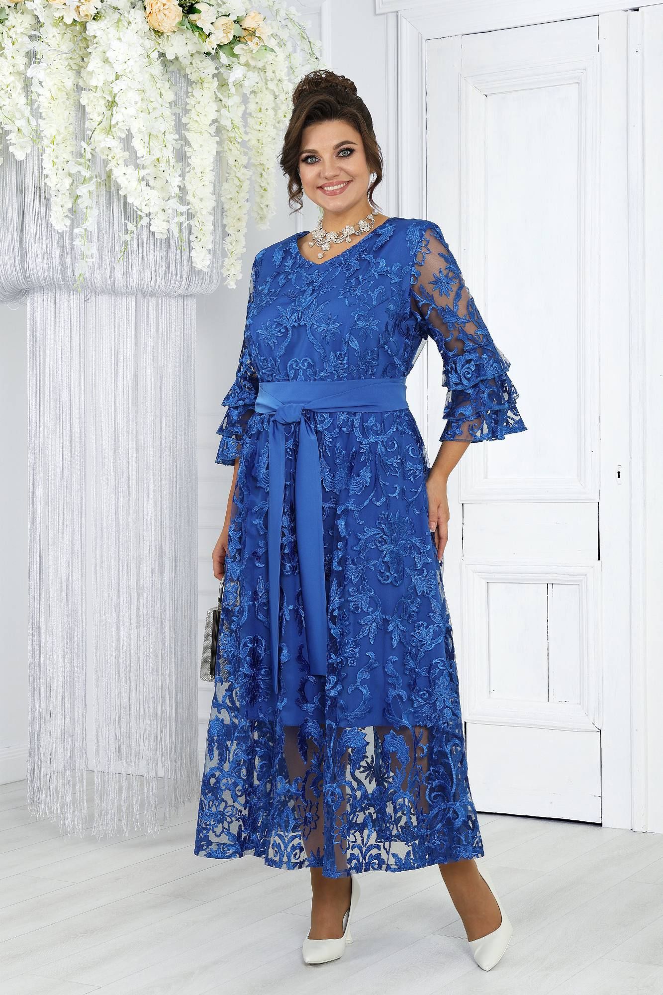 Платья Ninele 7436 васильковый