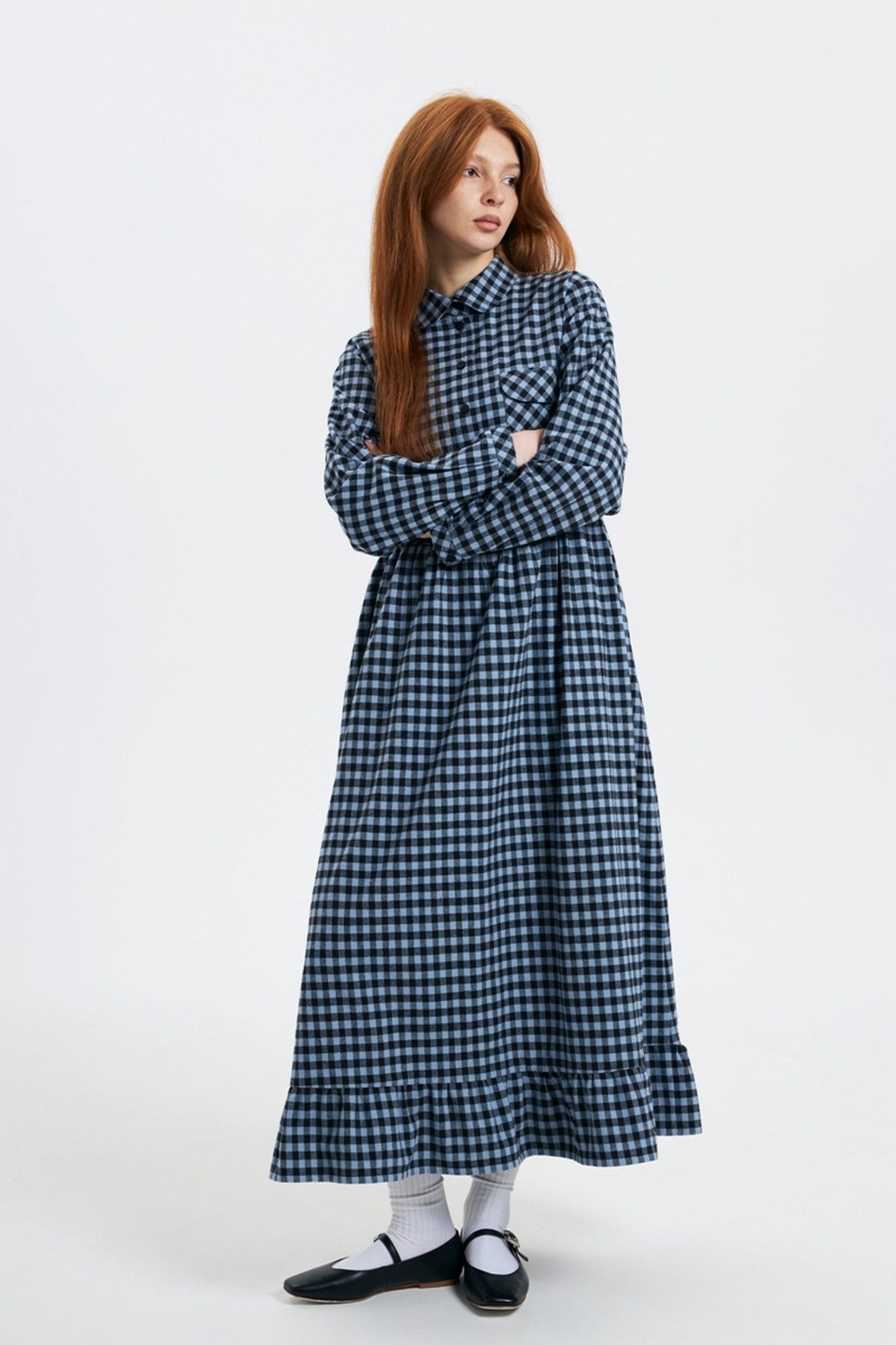 Платья Individual design 24241 клетка/голубой