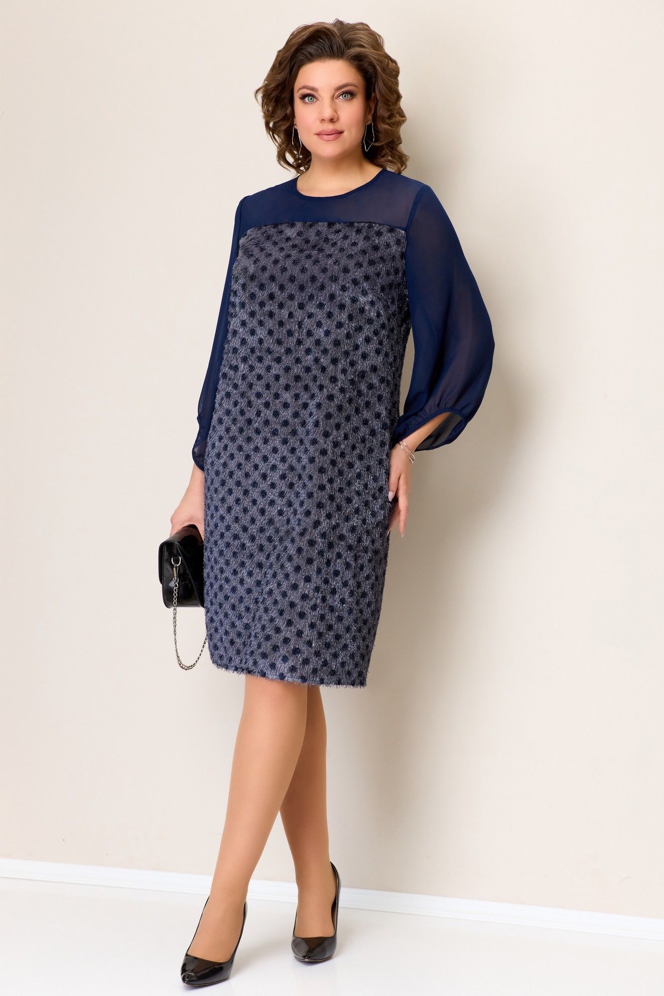 Платья VOLNA 1393 графитово-синий