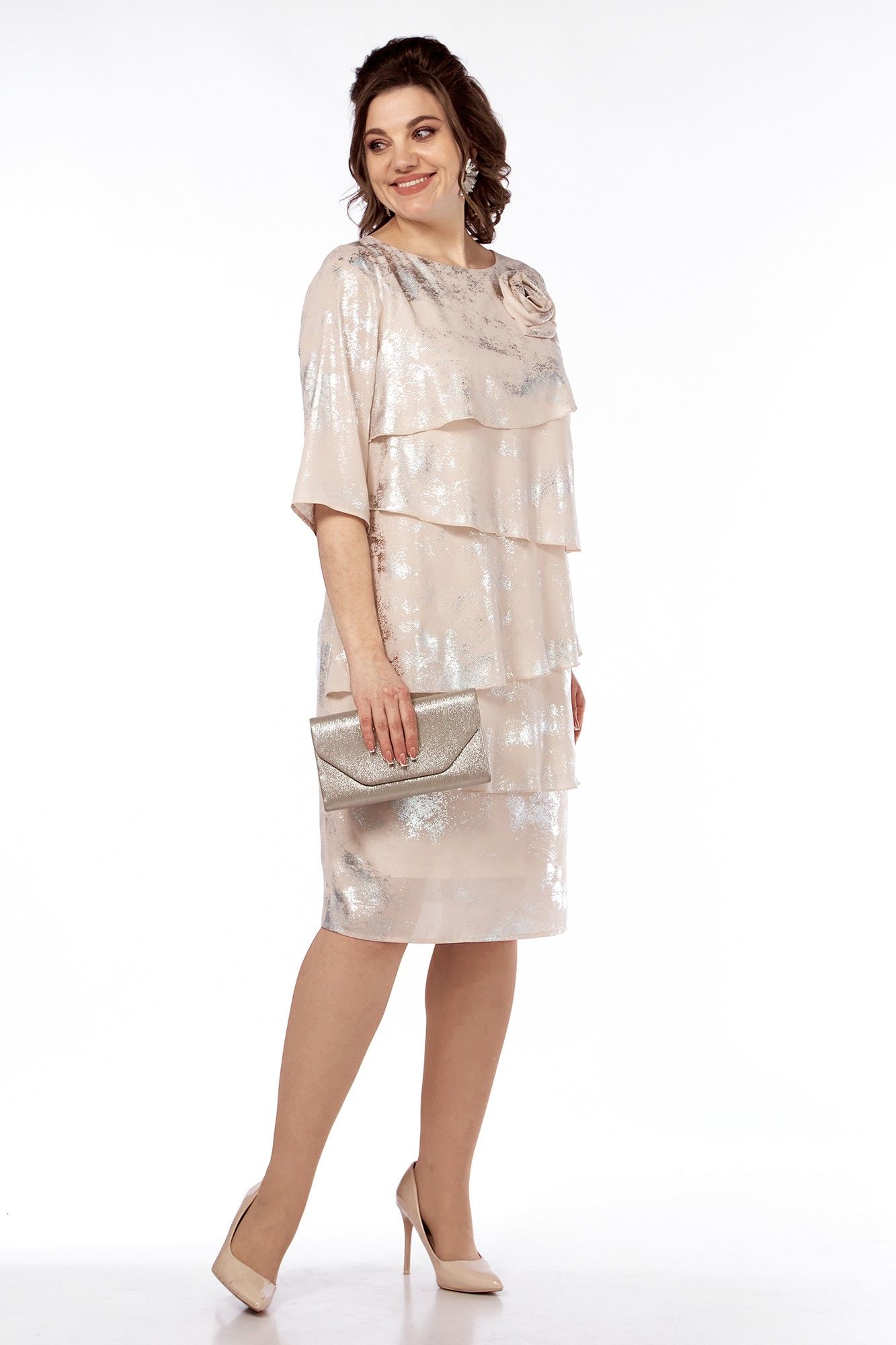 Платья Alani Collection 2310 беж+напыление