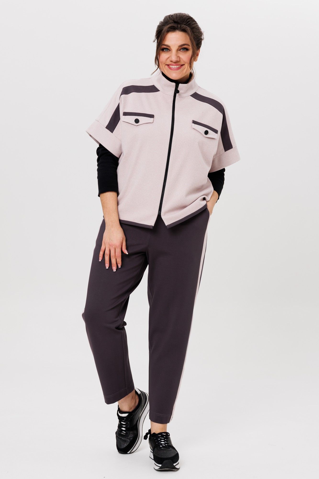Комплекты брючные Michel chic 1410 пудра,графит