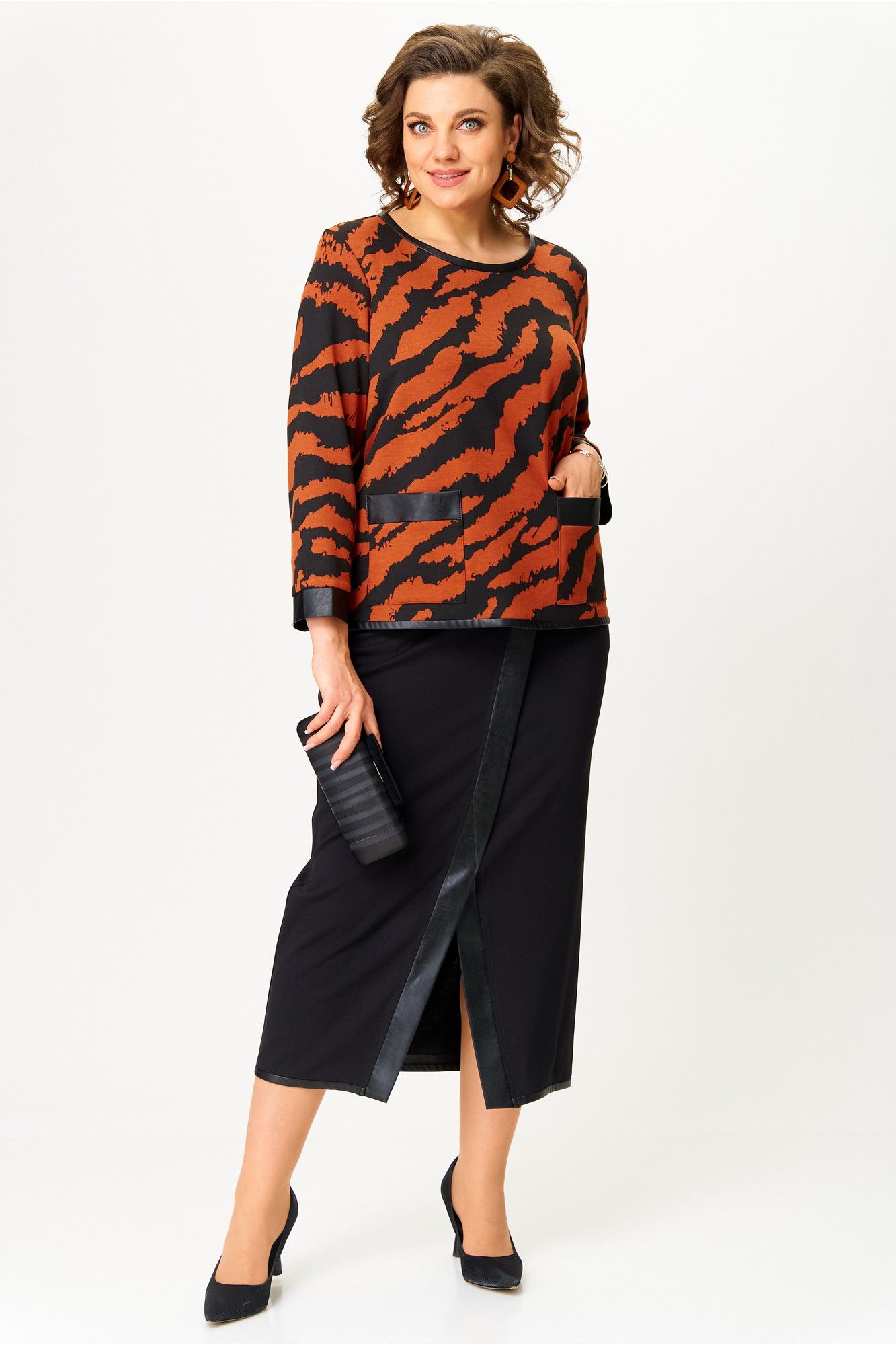 Комплекты юбочные Michel chic 1394 терракот,черный