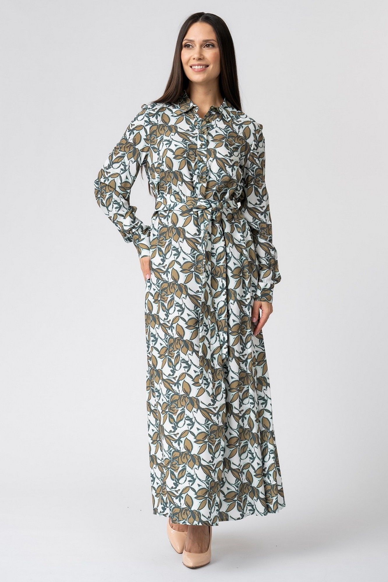 Платья FASHION CENTRE В-3808 молочный_в_цветы
