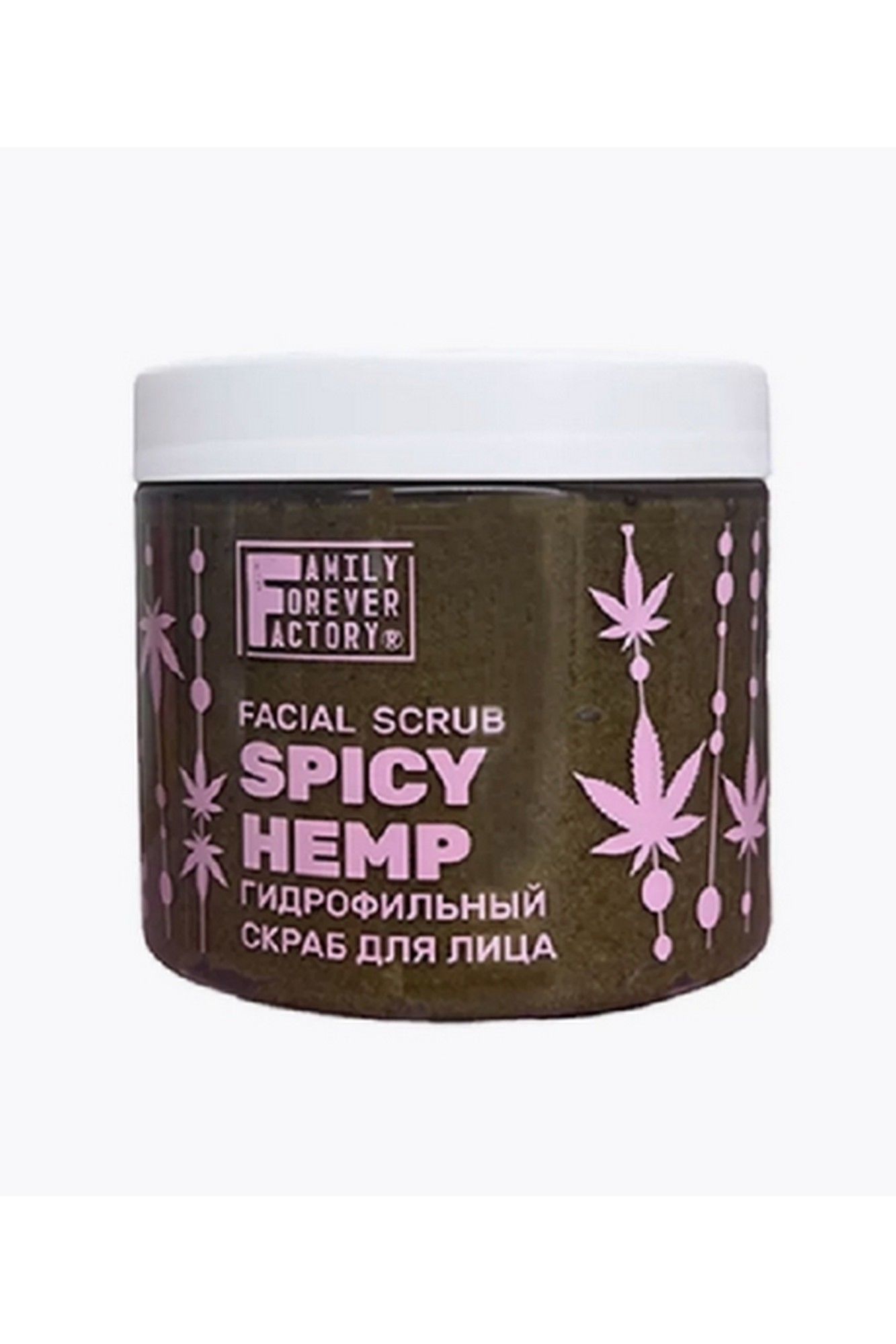 Пилинги и скрабы FAMILY FOREVER FACTORY Organic Boom Гидрофильный скраб для лица Конопляный-пряный, 200мл
