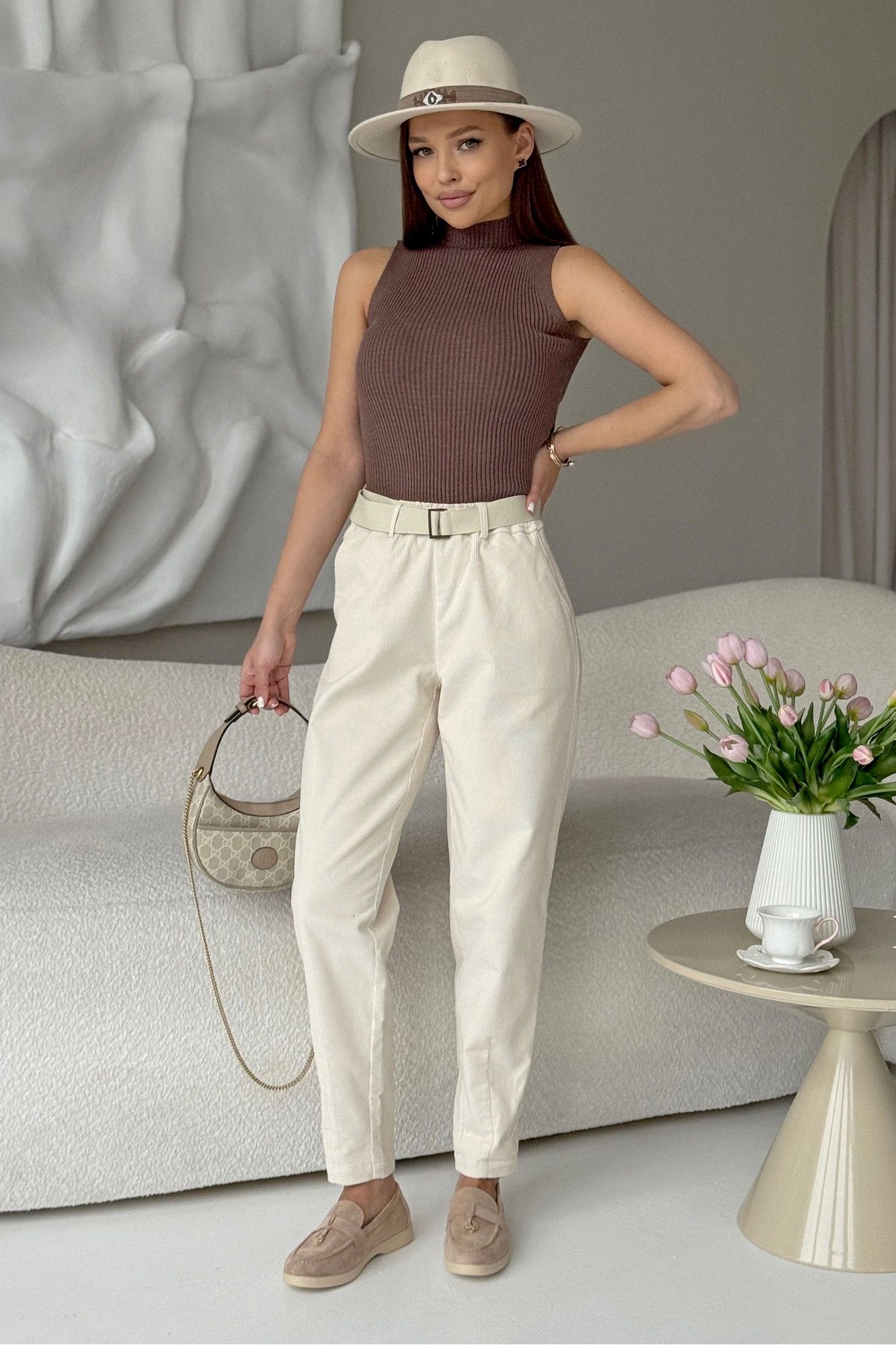 Брюки PRATA wear S029 молочный