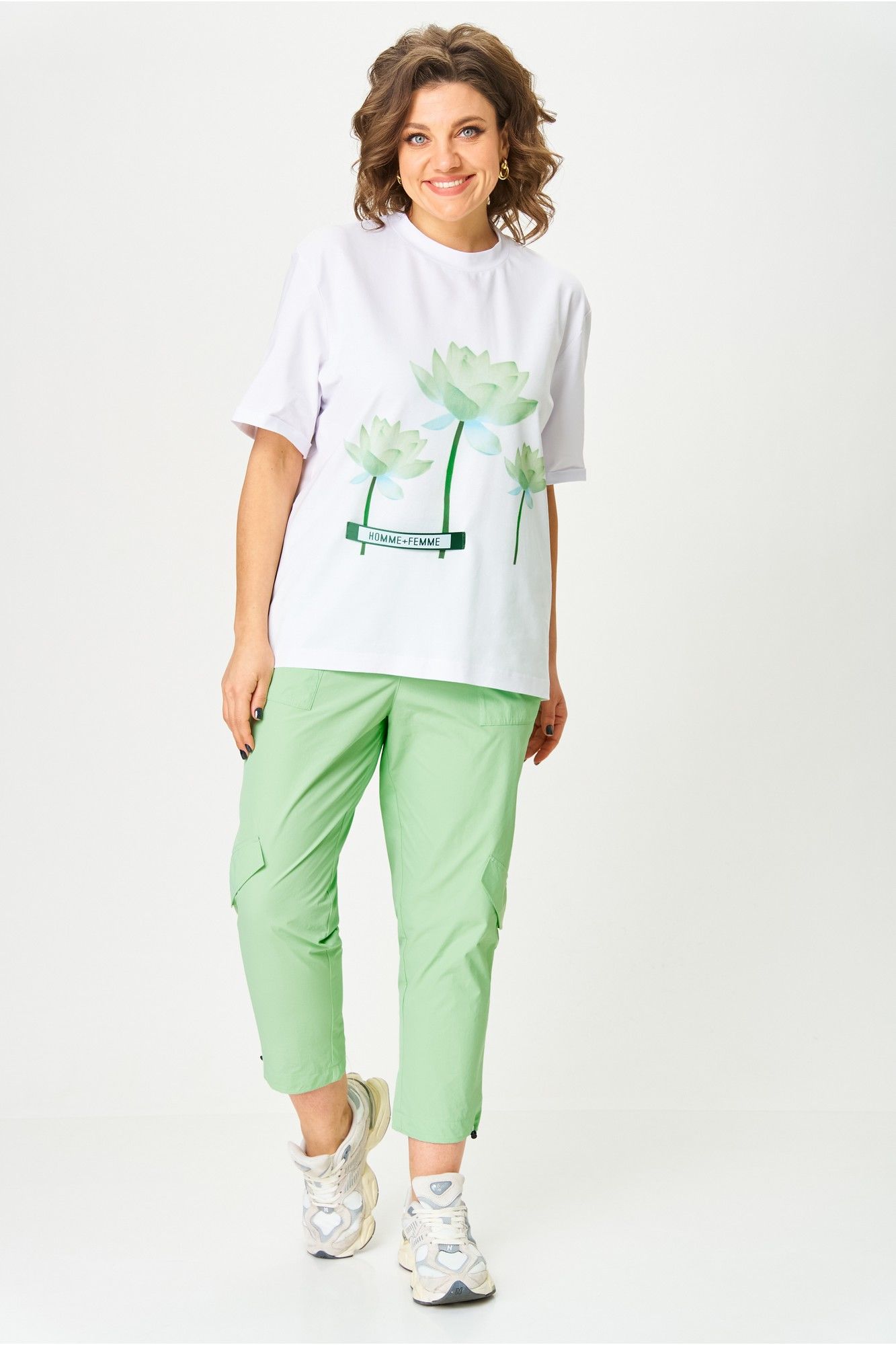 Комплекты брючные Michel chic 1414 белый,салатовый