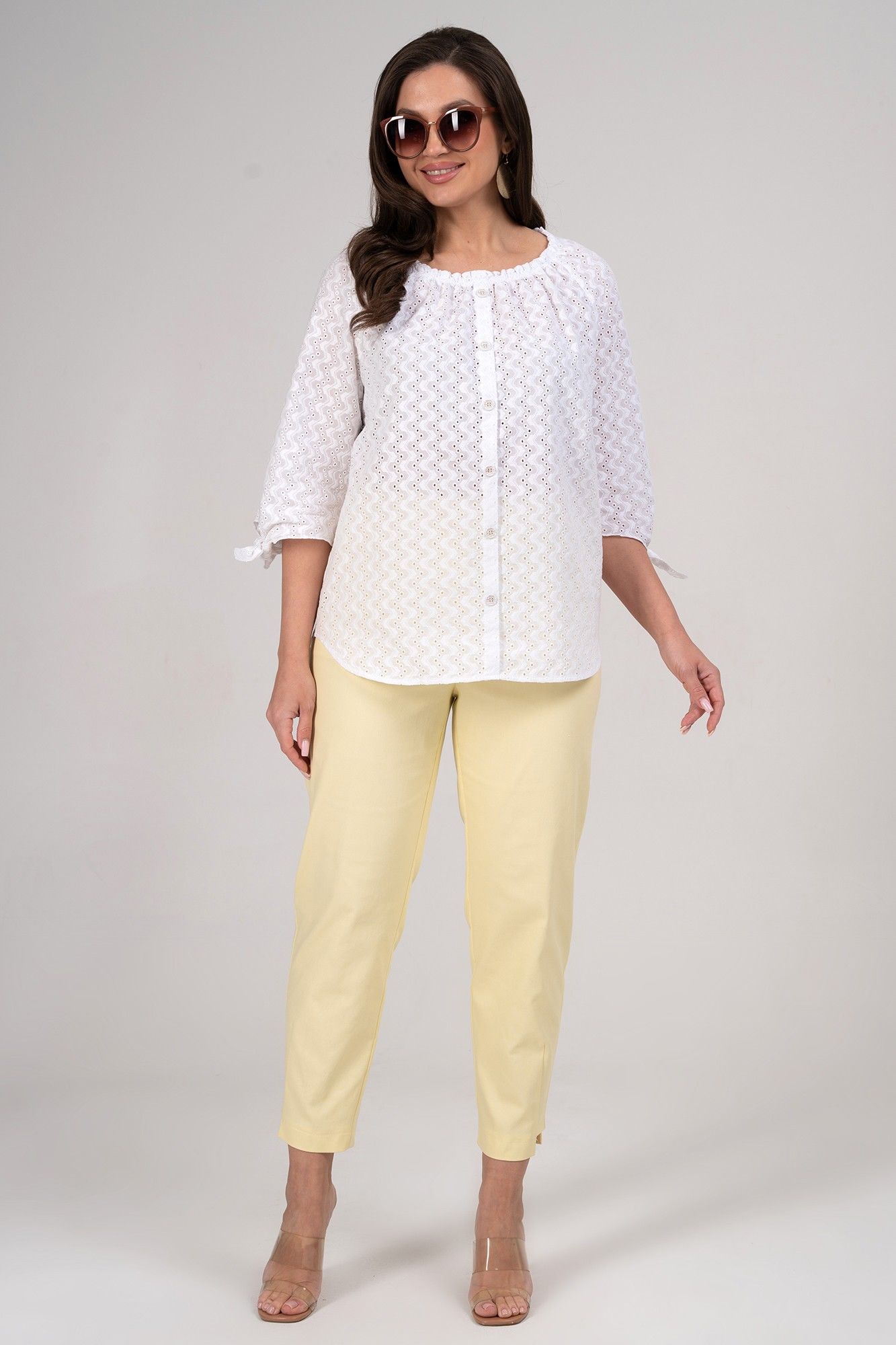 Комплекты брючные Alani Collection 2348 белый+желтый