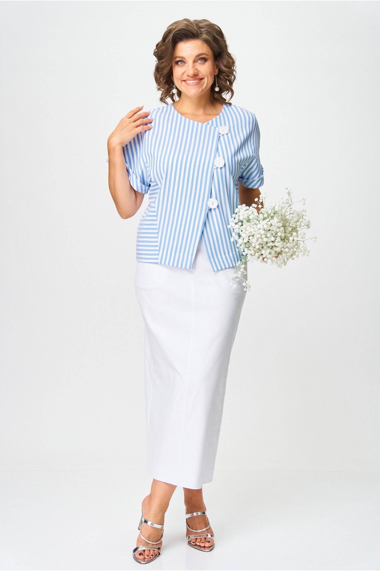 Комплекты юбочные Michel chic 1422 белый_полоска