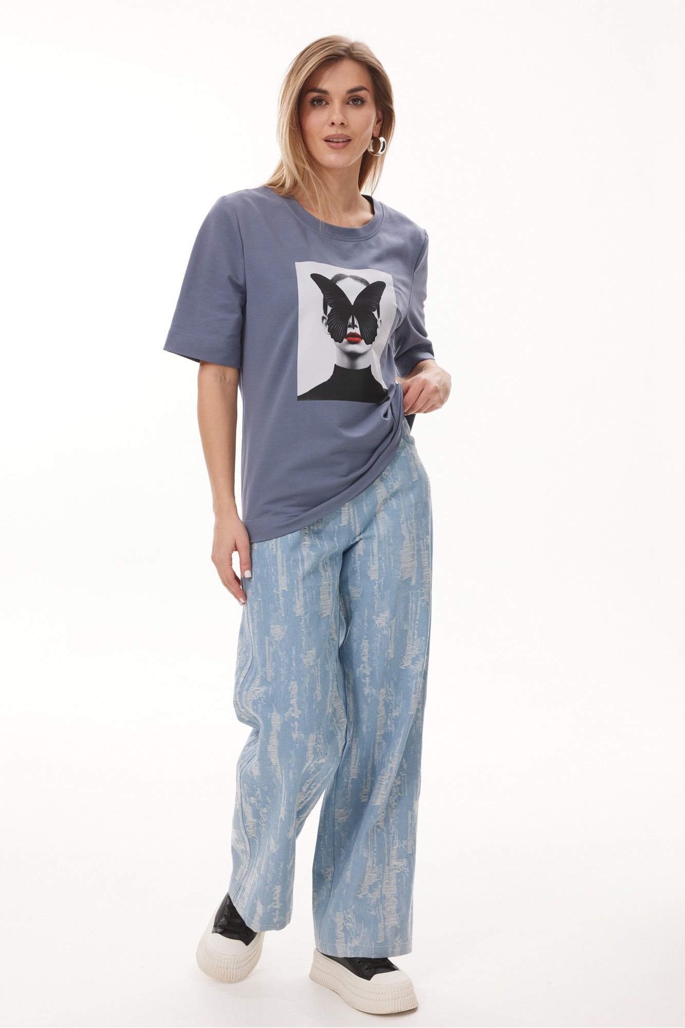 Брюки NiV NiV fashion 464 джинс_голубой