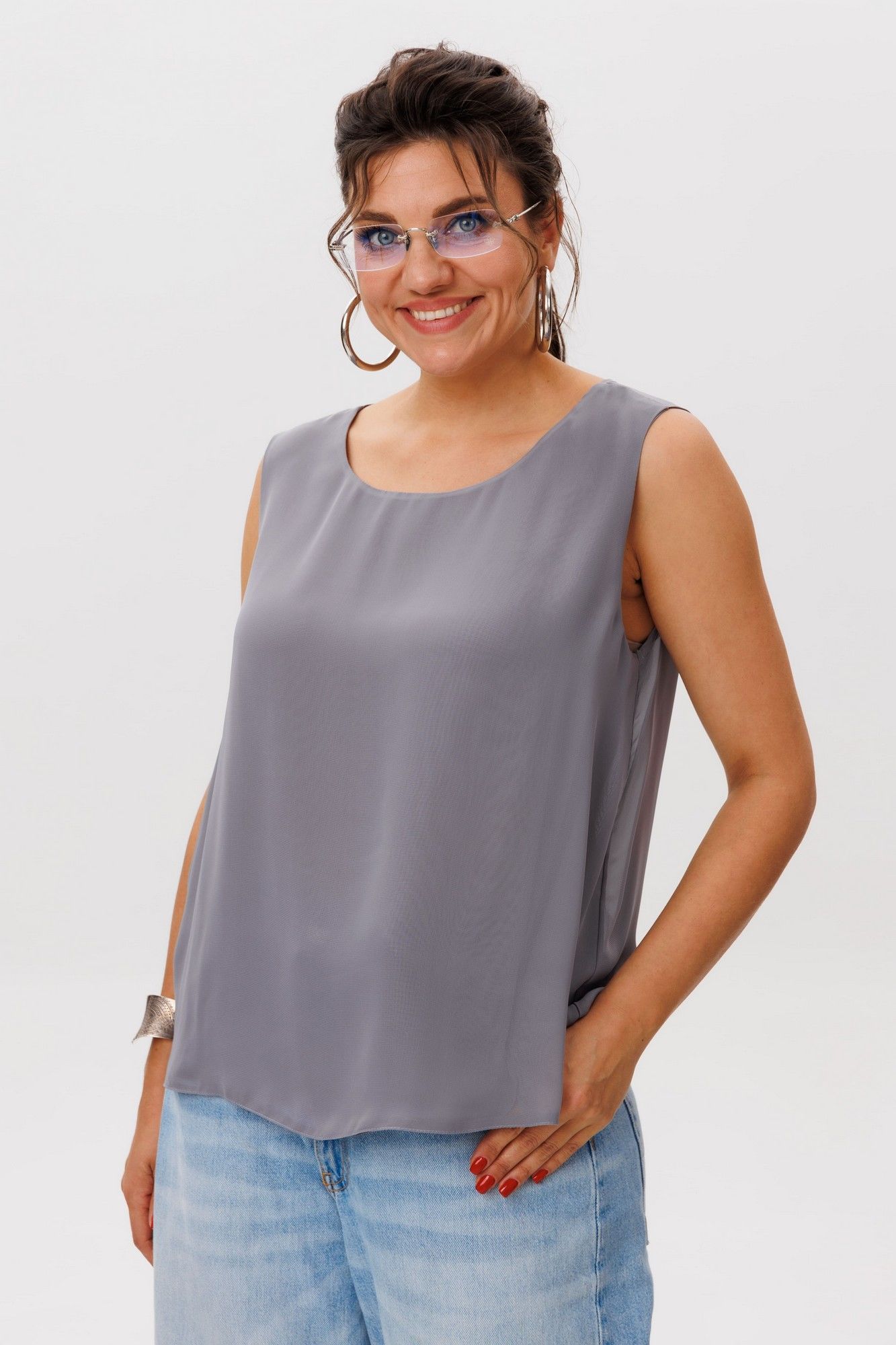 Блузы Anelli 1600 графитовая_пыль