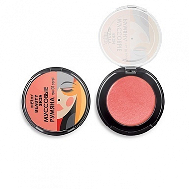 Румяна Belita Beauty Skin-Румяна муссовые, тон 01 coral, Китай