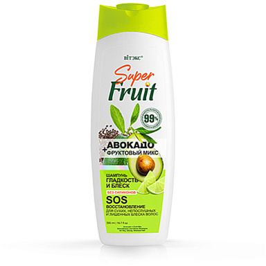 Шампуни Belita SuperFRUIT АВОКАДО+фрукт.микс ШАМПУНЬ д/волосГЛАДКОСТЬ и БЛЕСК