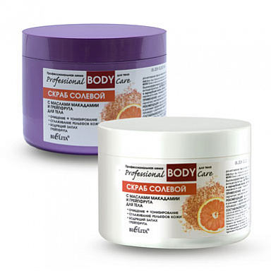 Скрабы и пилинги для тела Belita Проф."BODY CARE" Скраб солевой д/тела с маслом макадамии и грейпфрута