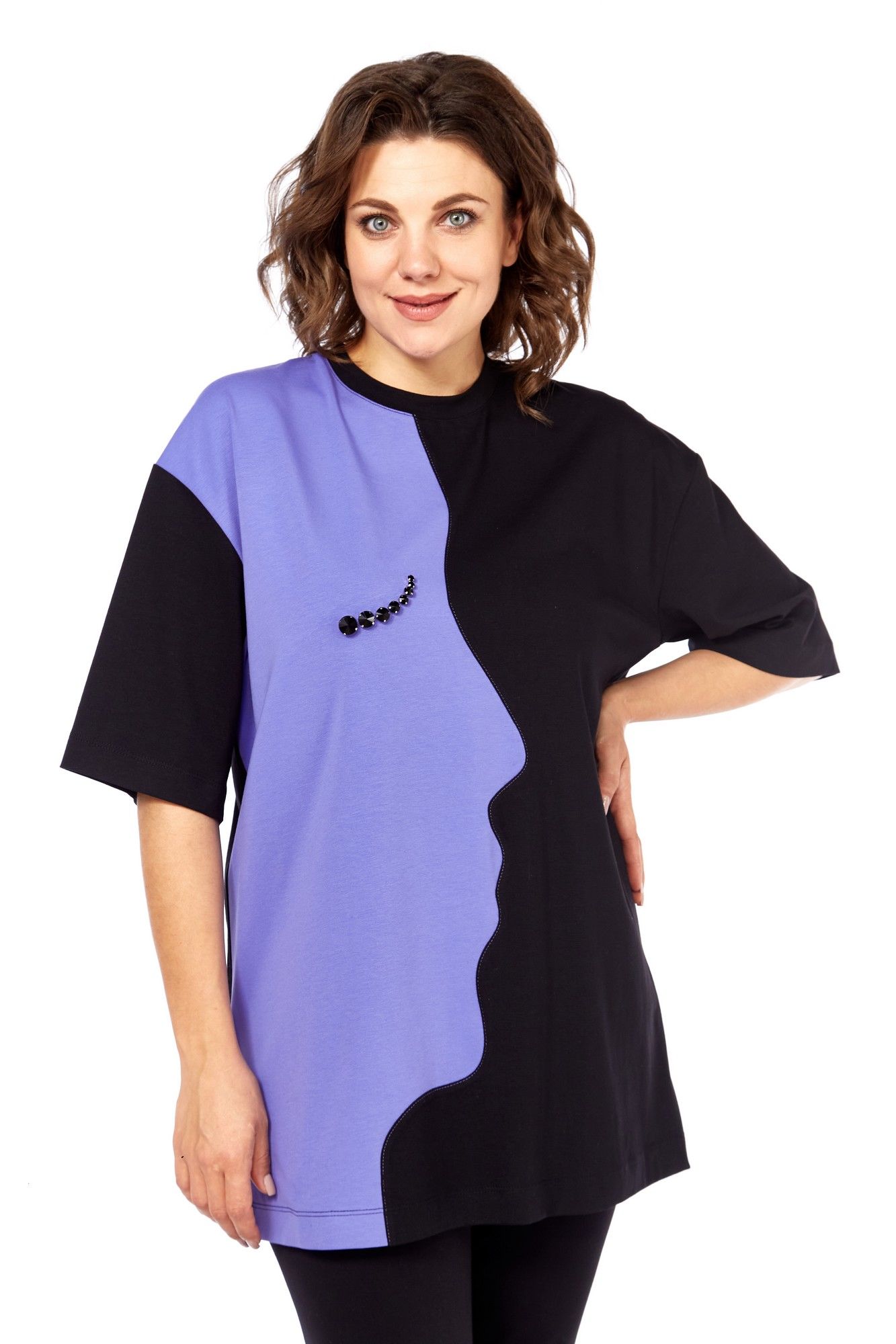 Майки Avenue Fashion 0339 черный+сирень