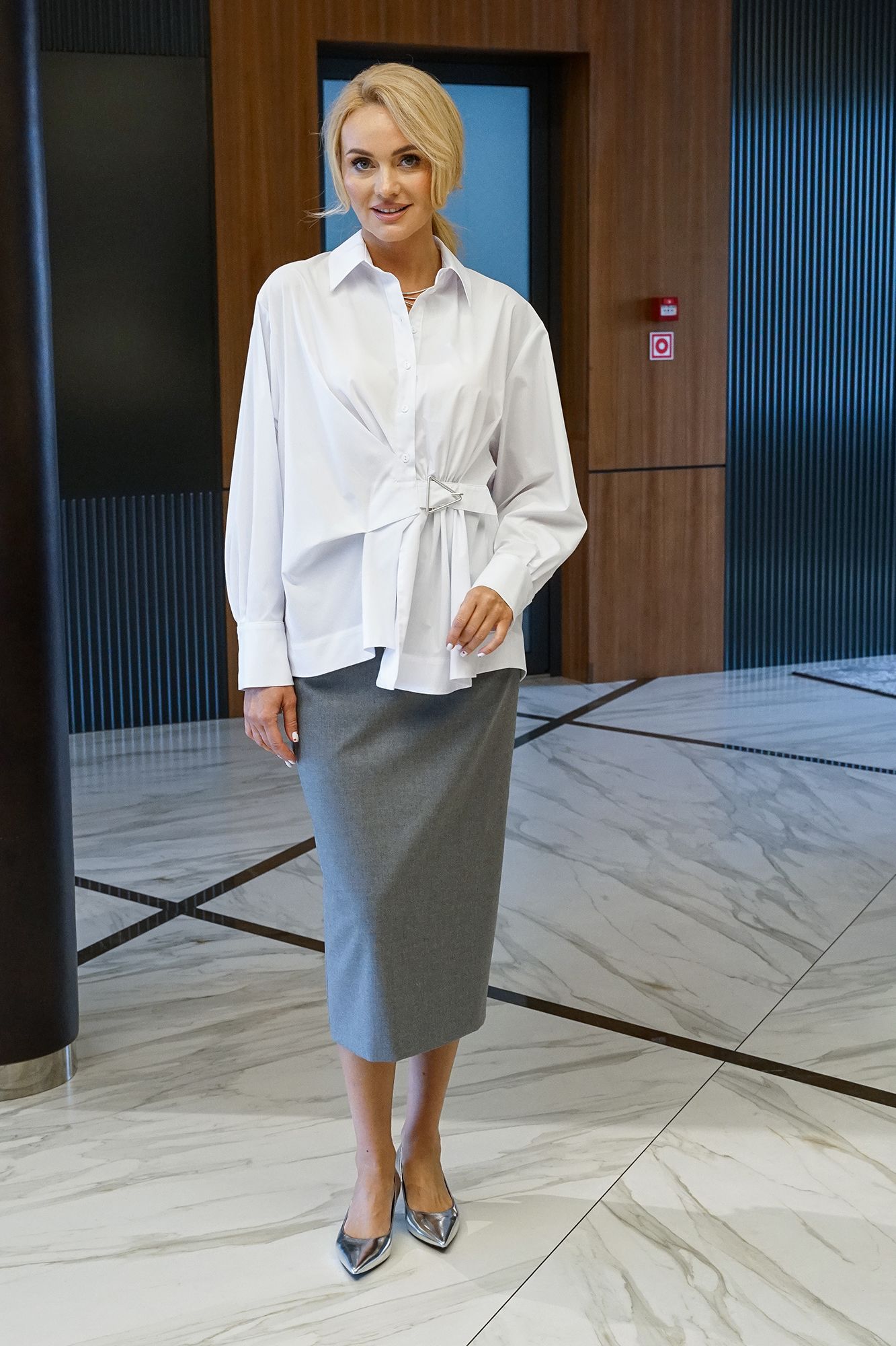 Комплекты юбочные Alani Collection 2383 белый-серый