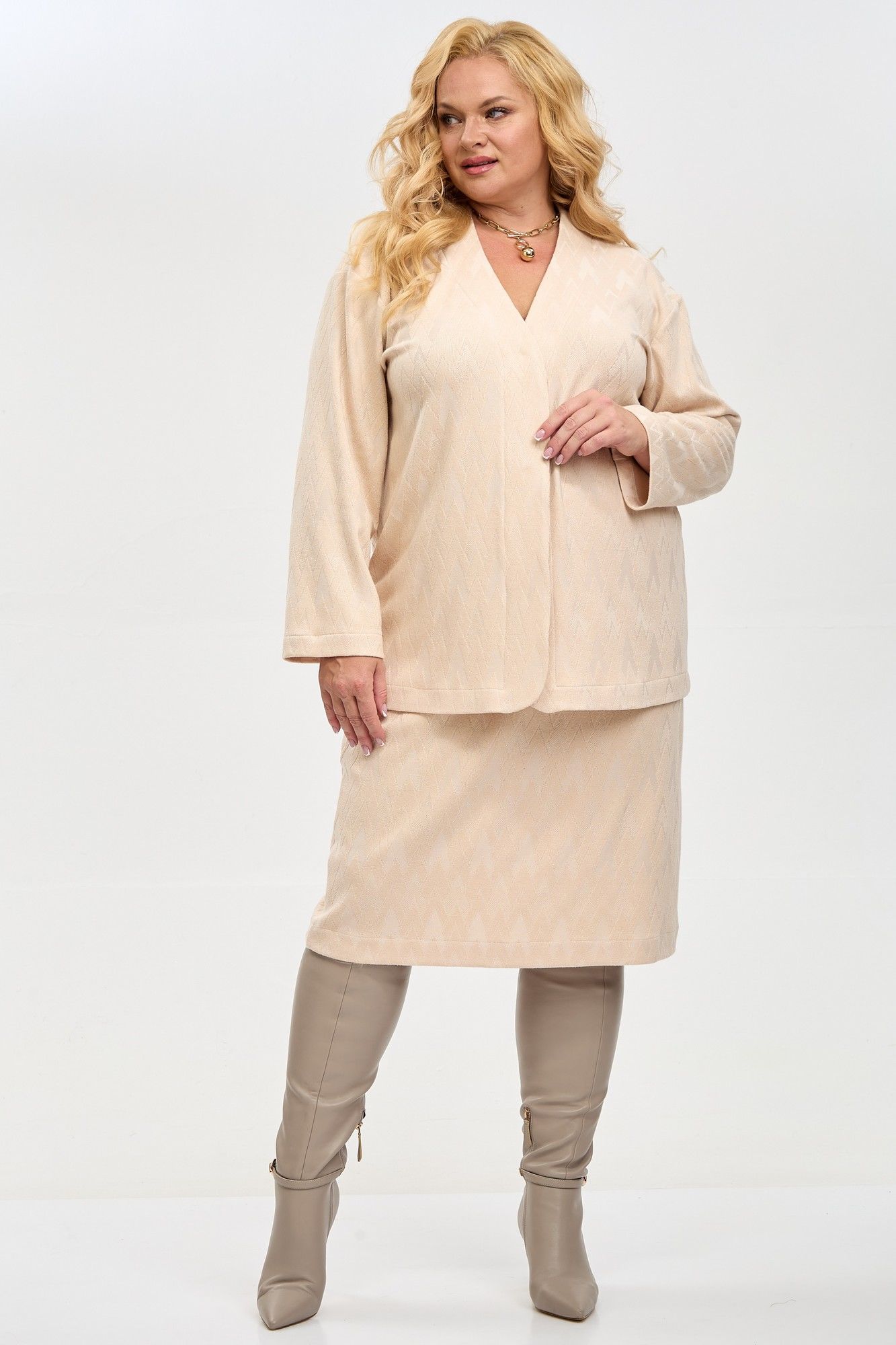 Юбочные костюмы Your size 2263 бежевый