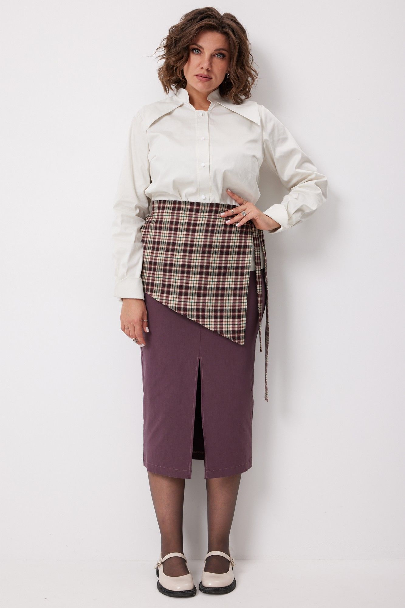 Юбки BegiModa 5016 виноградная_клетка