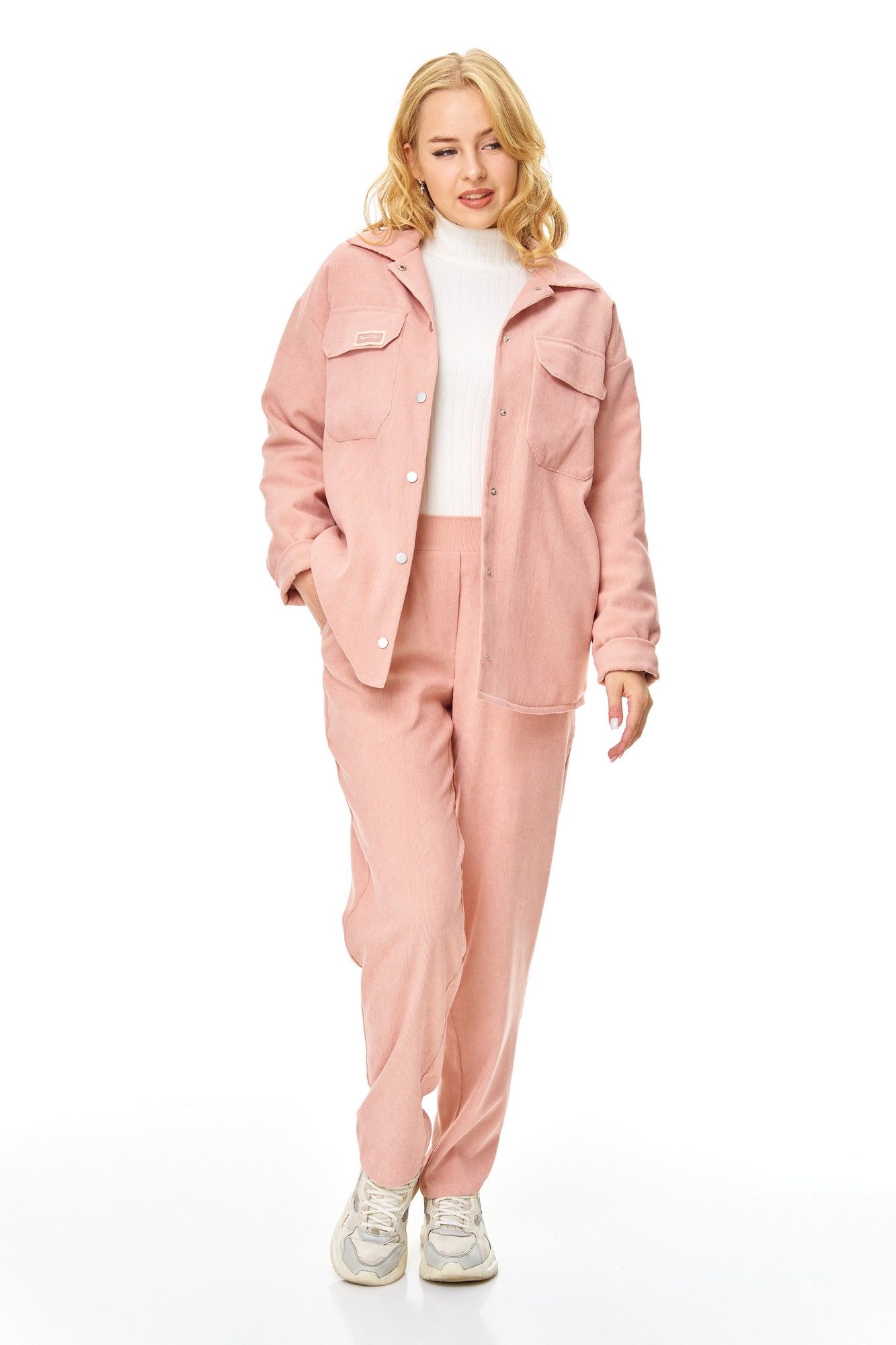 Комплекты брючные T&N 7688 пудра_бархат