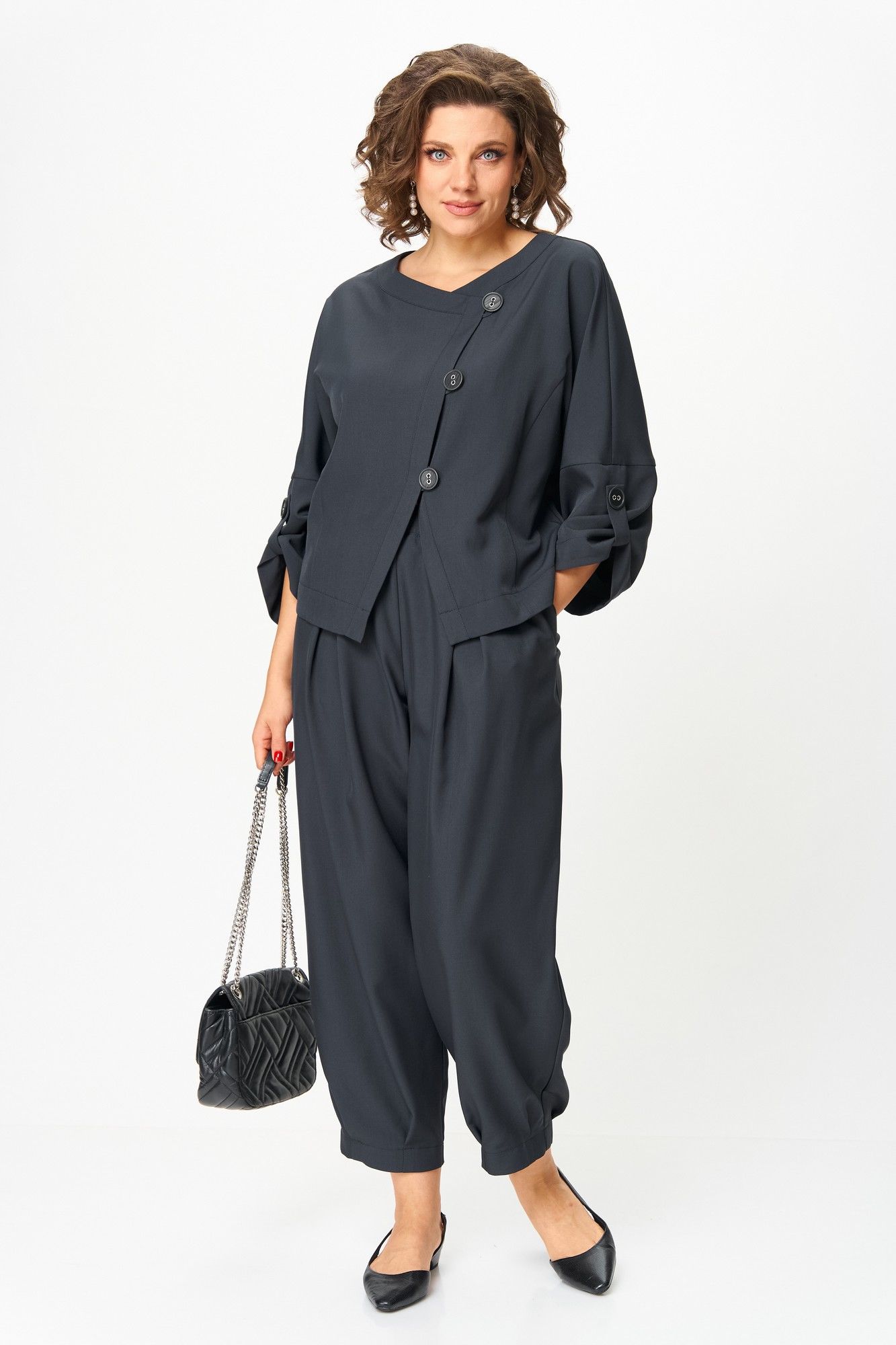 Брючные костюмы Michel chic 1436 темный-графит