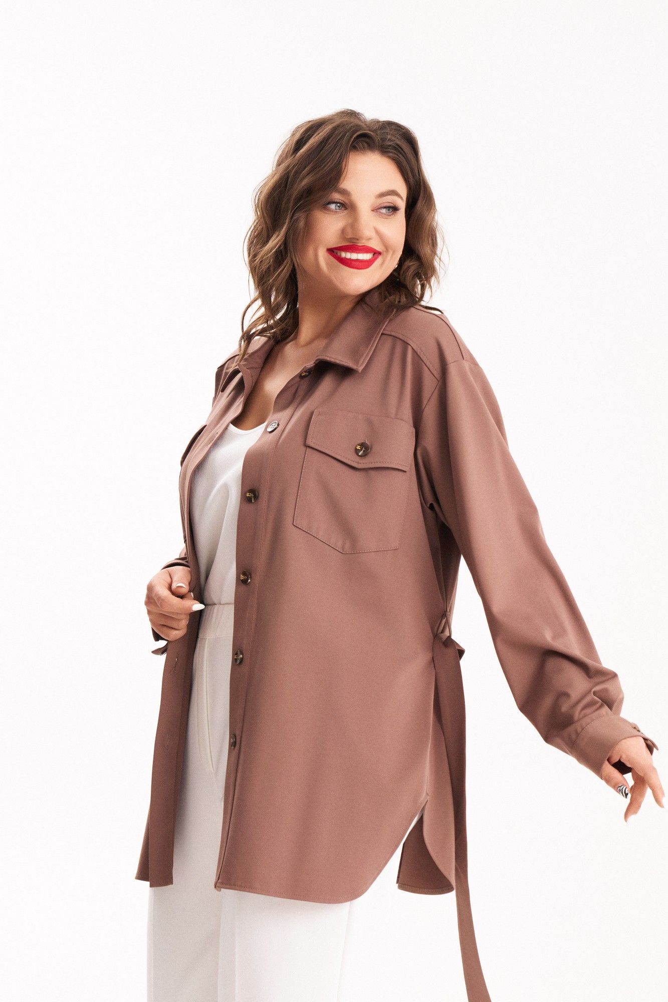 Рубашки Almirastyle 347 коричневый