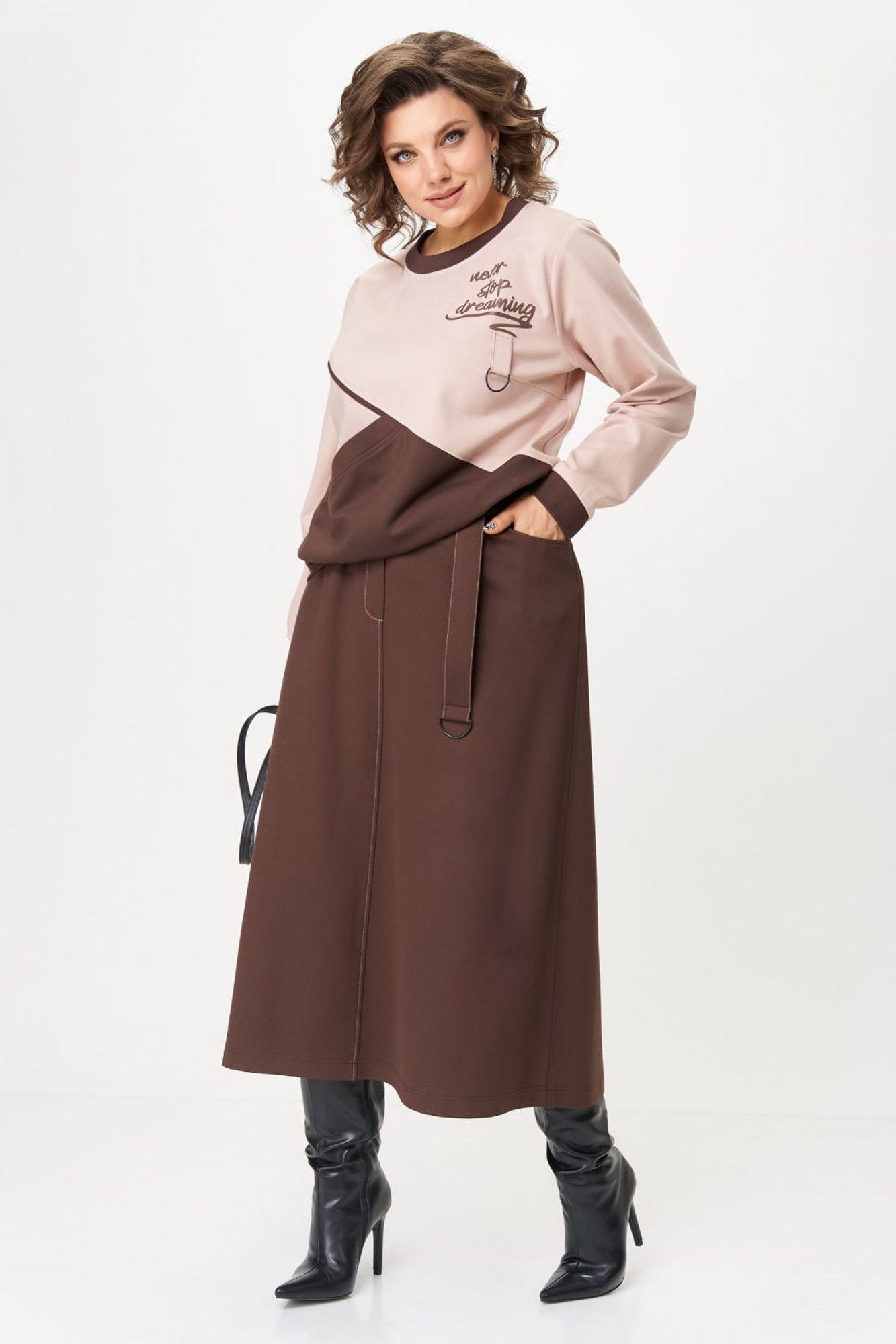 Комплекты юбочные Aira Style 24129/1 пудра-коричневый