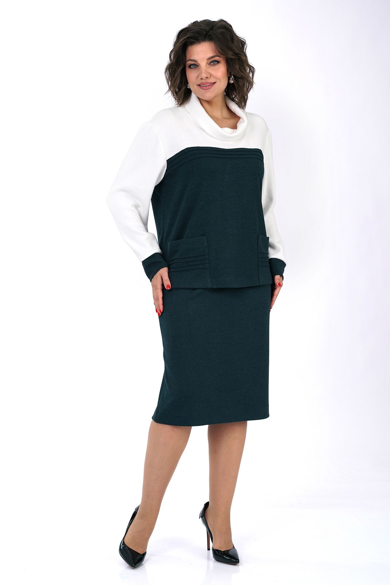 Комплекты юбочные Alani Collection 2462 молоко-изумруд