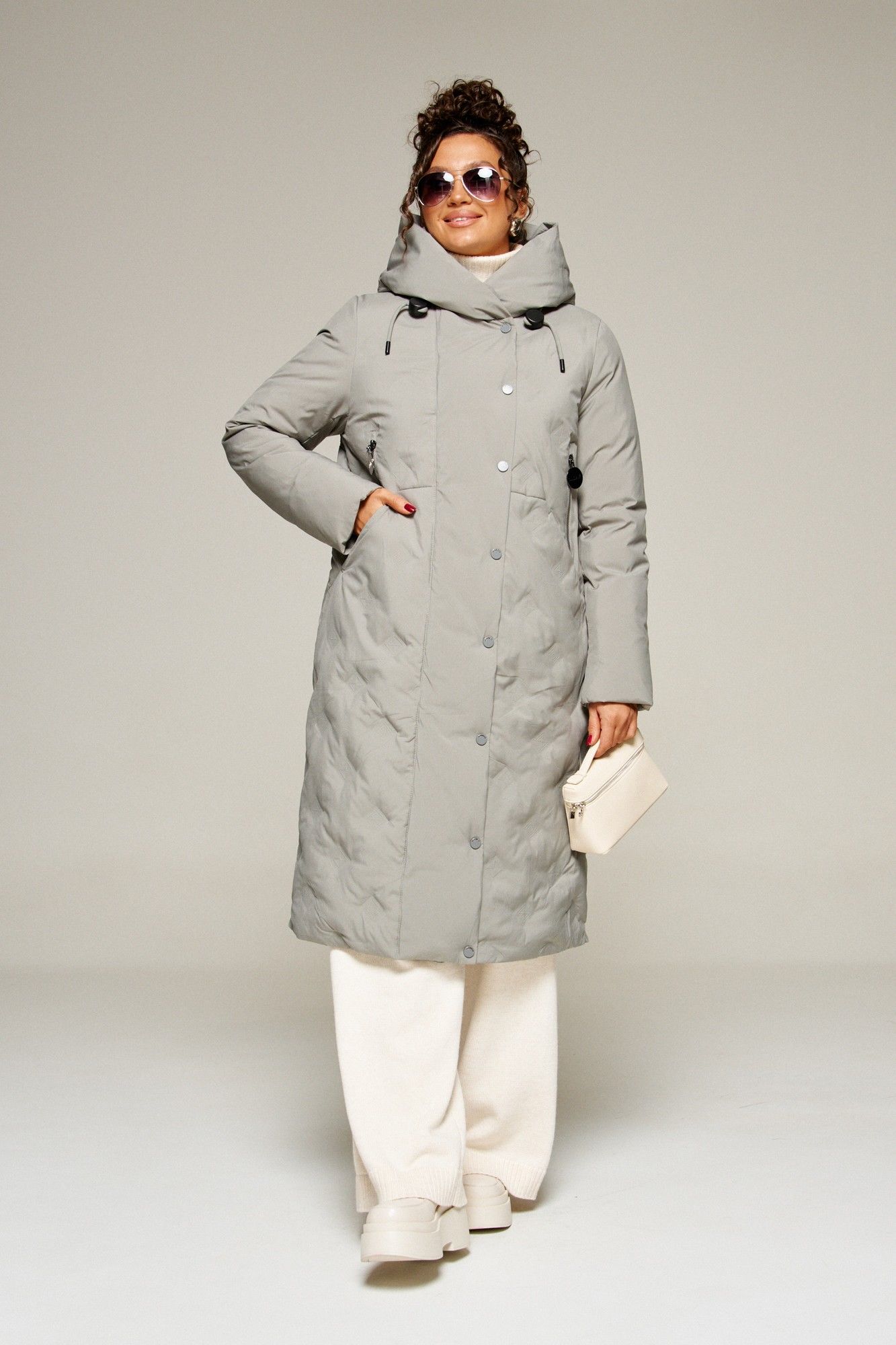 
Beautiful&Free 8015 серо-зеленый, Пальто