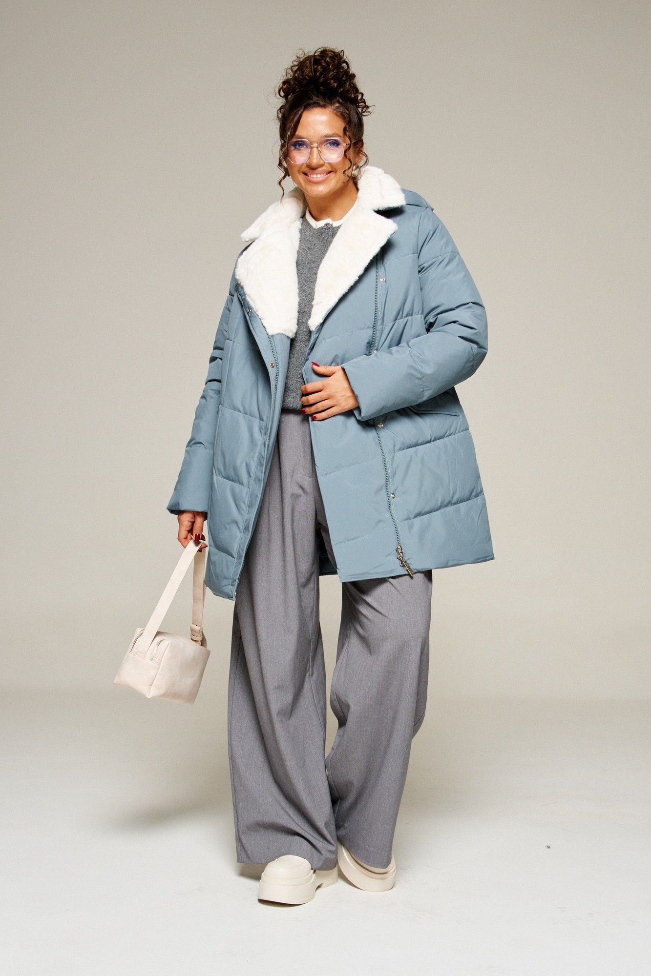 
Beautiful&Free 8020 дымчато-синий, Пальто