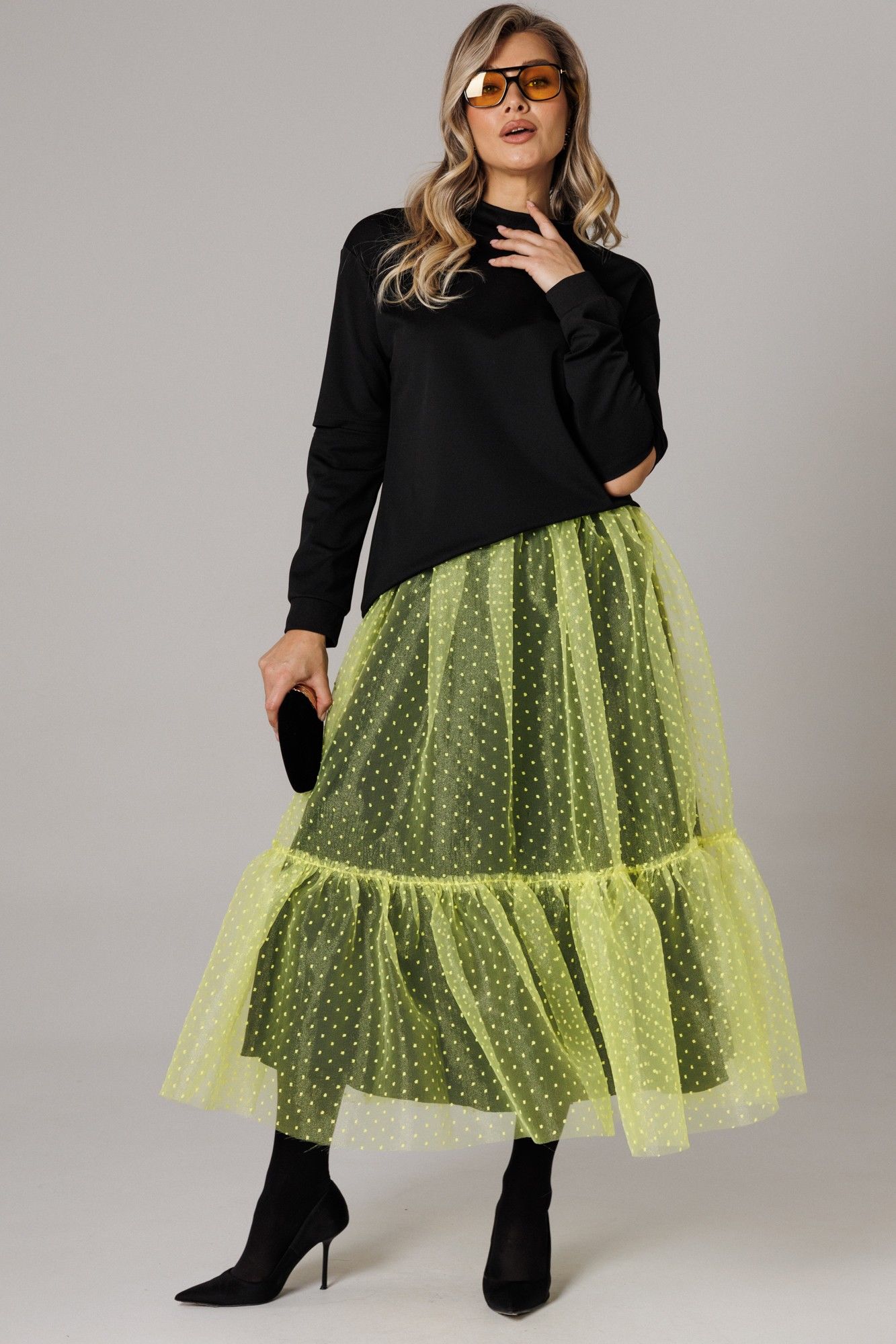 Комплекты юбочные Anastasia 1298 черный/лимонный