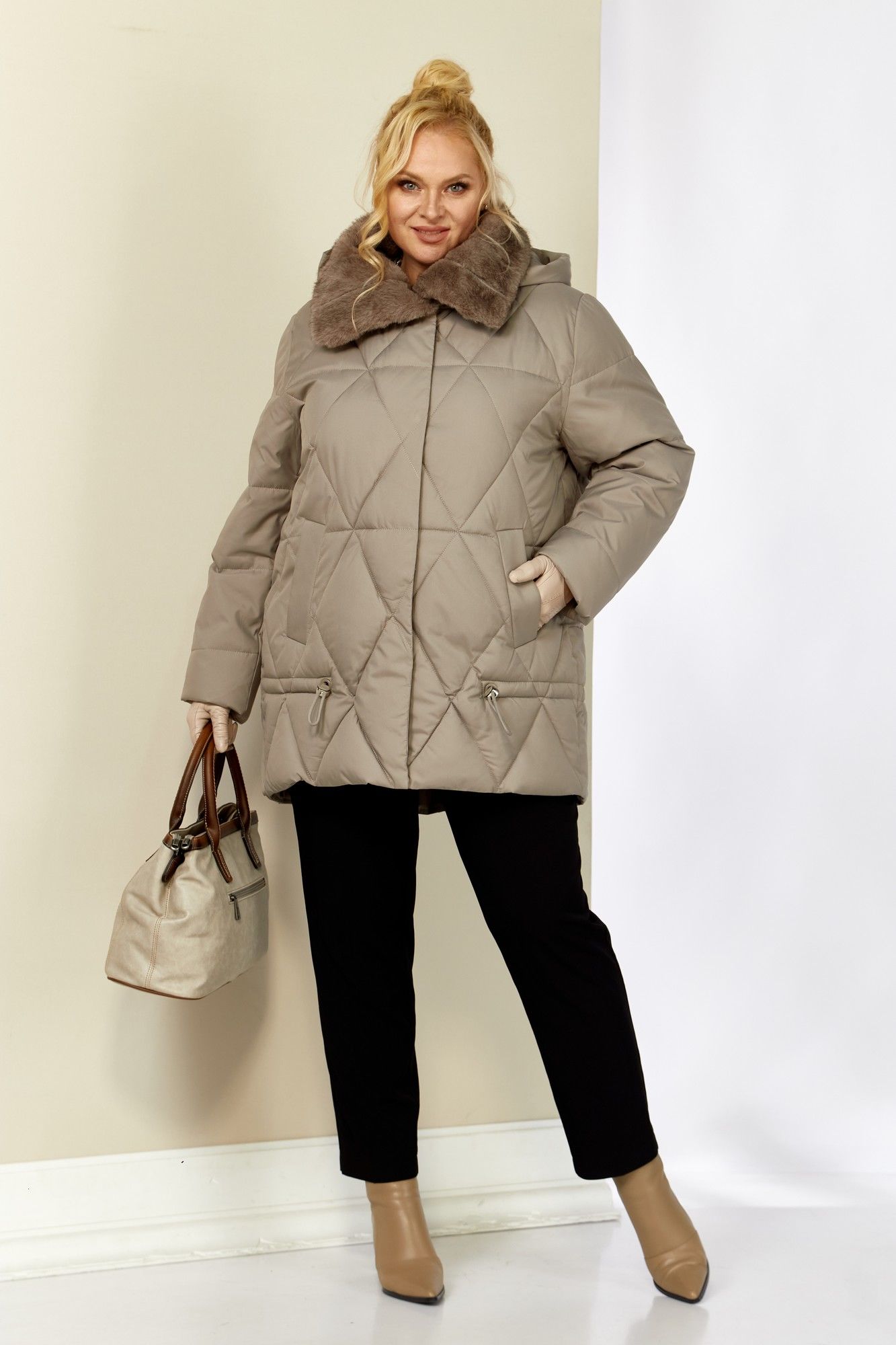 Куртки Shetti 2207 бежево-серый