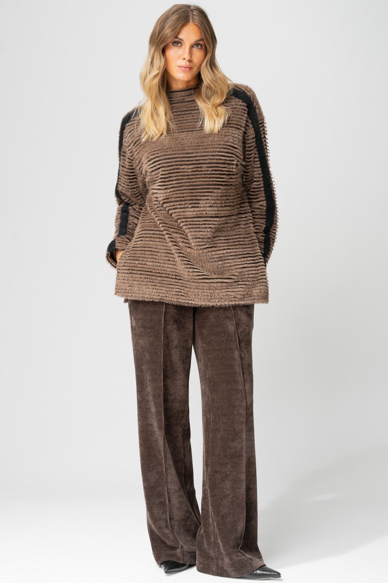 Брюки Laikony L-693-2 капучино+кант