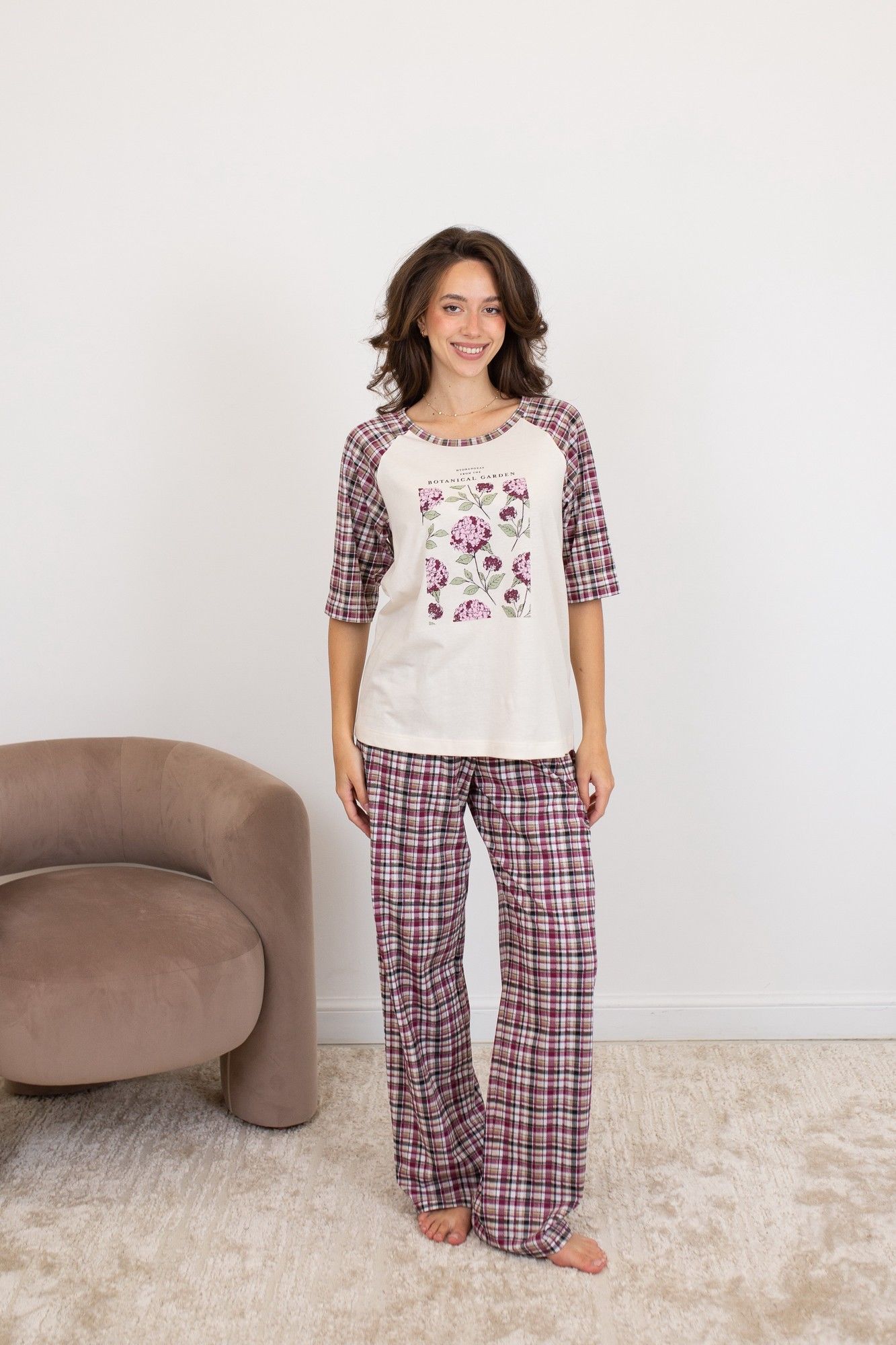 Пижамы Купалинка 40101G.158-164 к.ваниль,клетка