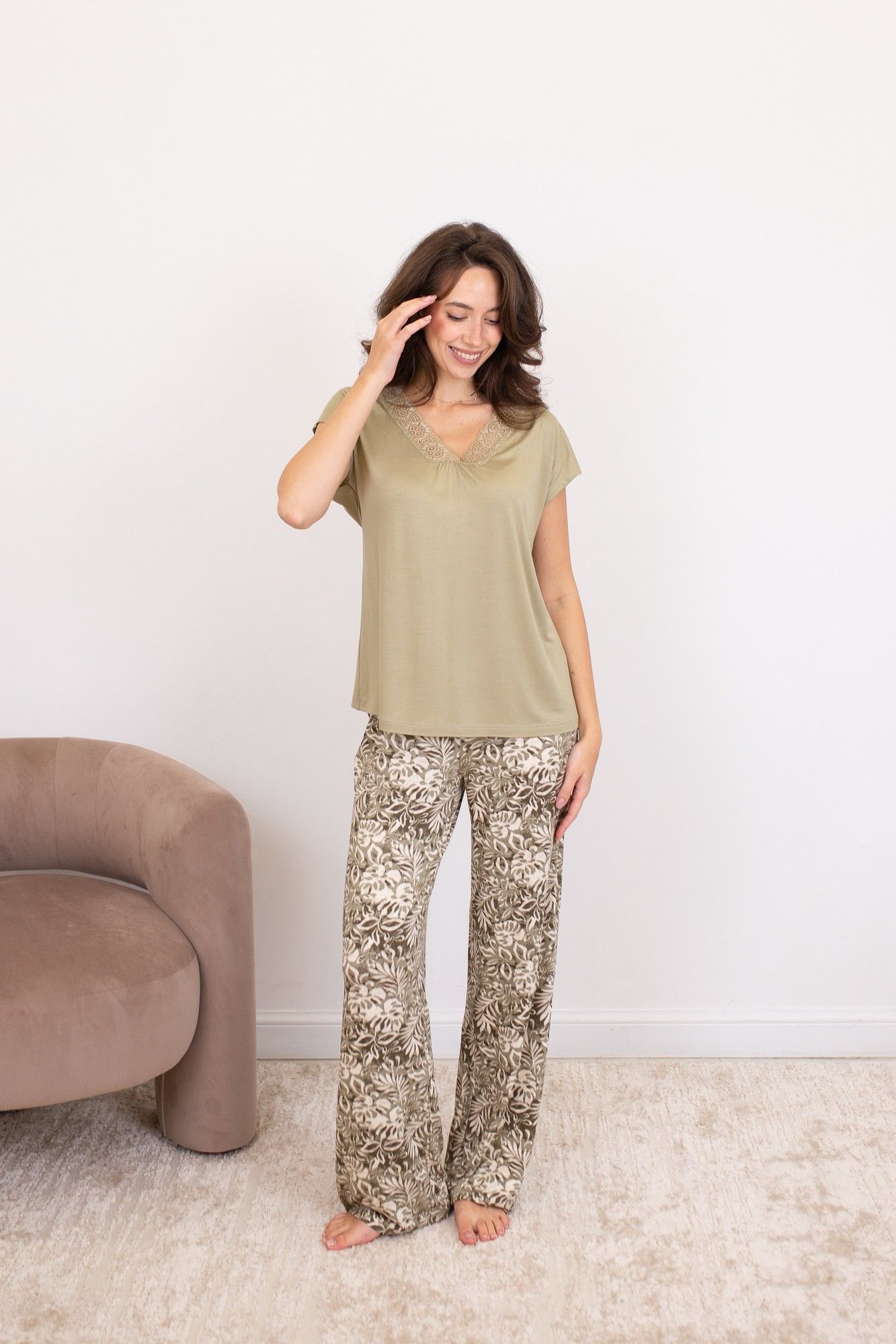 Пижамы Купалинка 698103.158-164 к.хаки,набивка