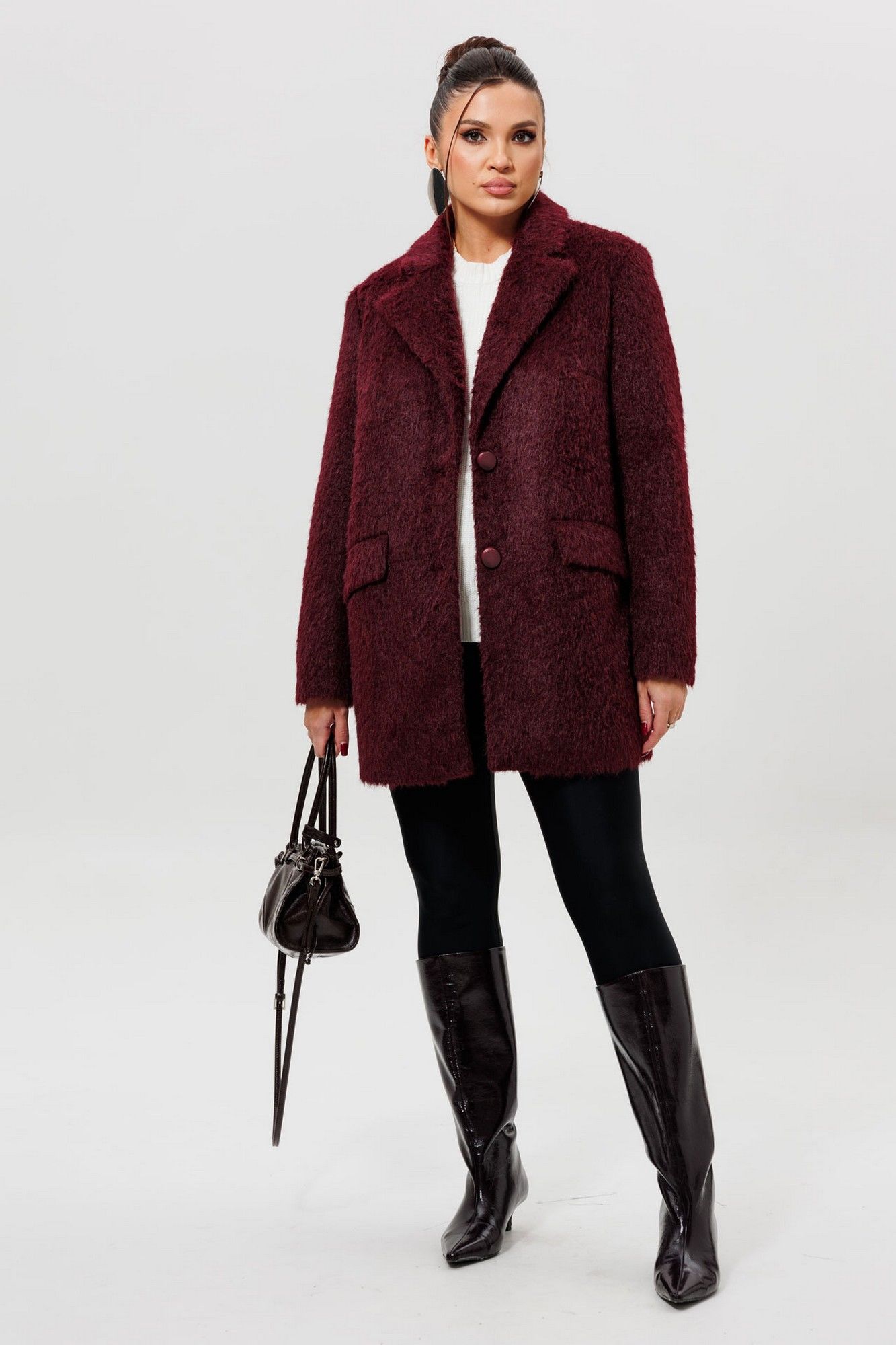 Пальто Mislana 1148 бордовый