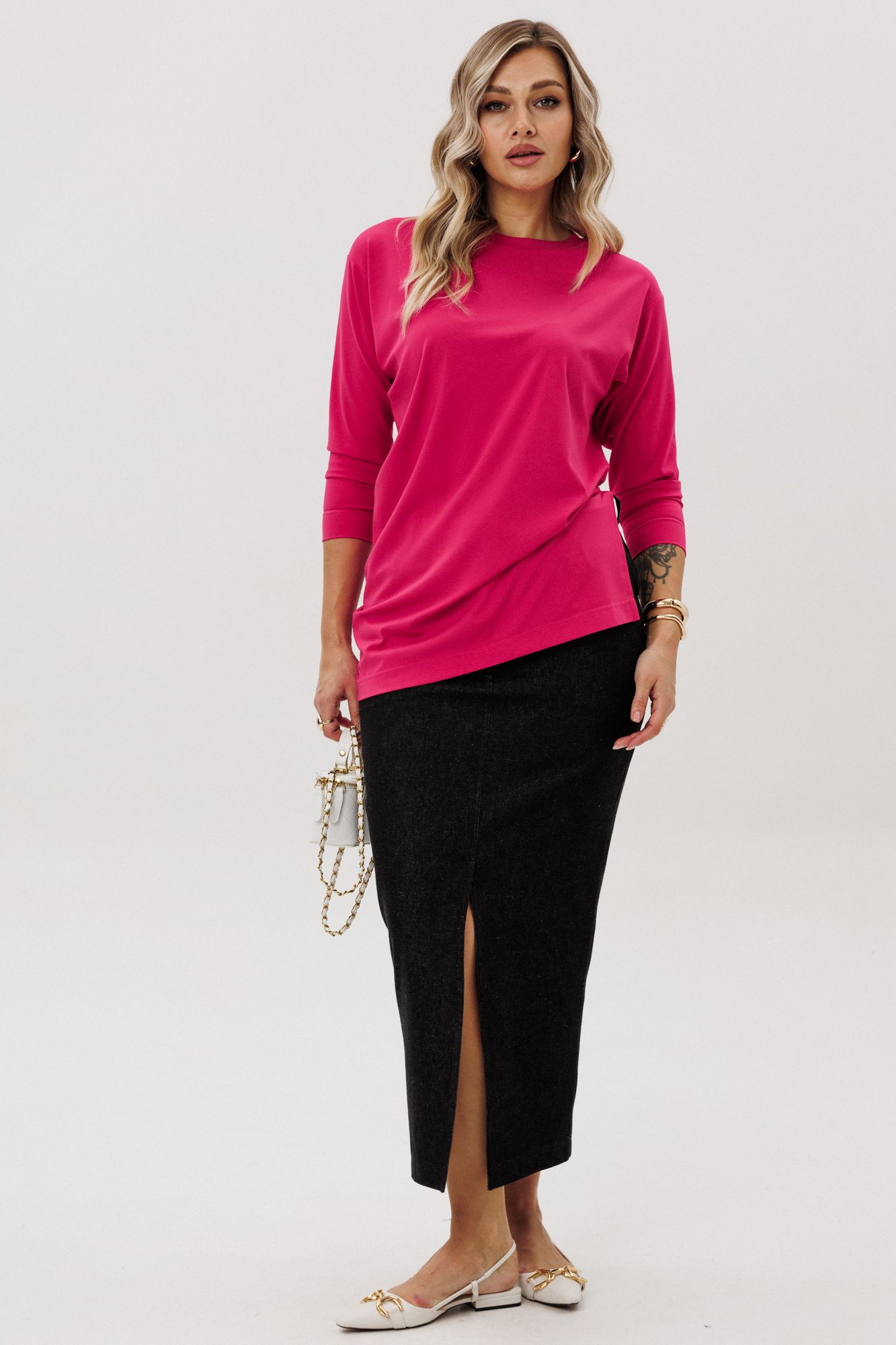 Комплекты юбочные Ma Vie М-725 малиновый_и_черный