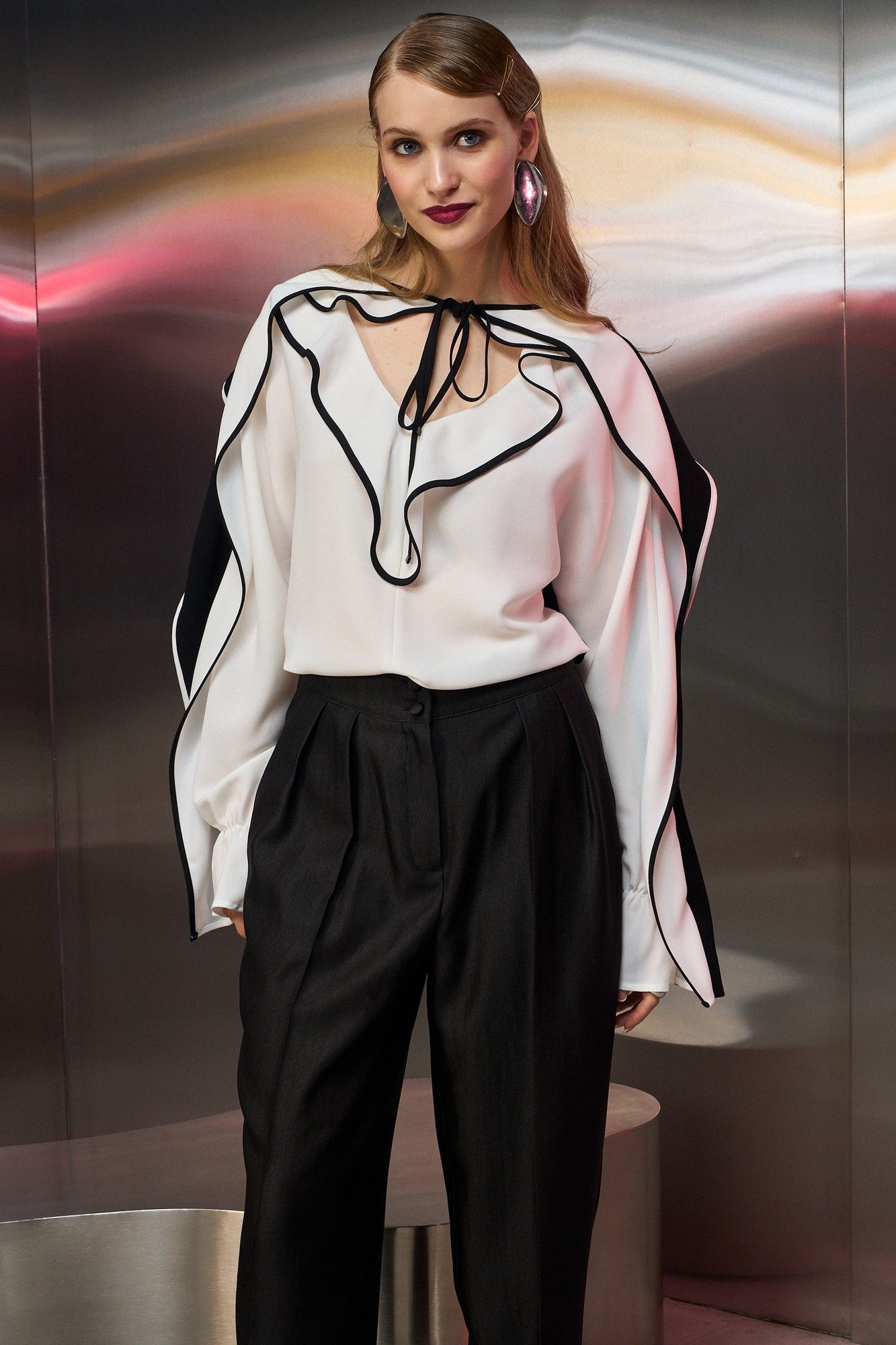 Блузы Lokka 1771 черный/белый