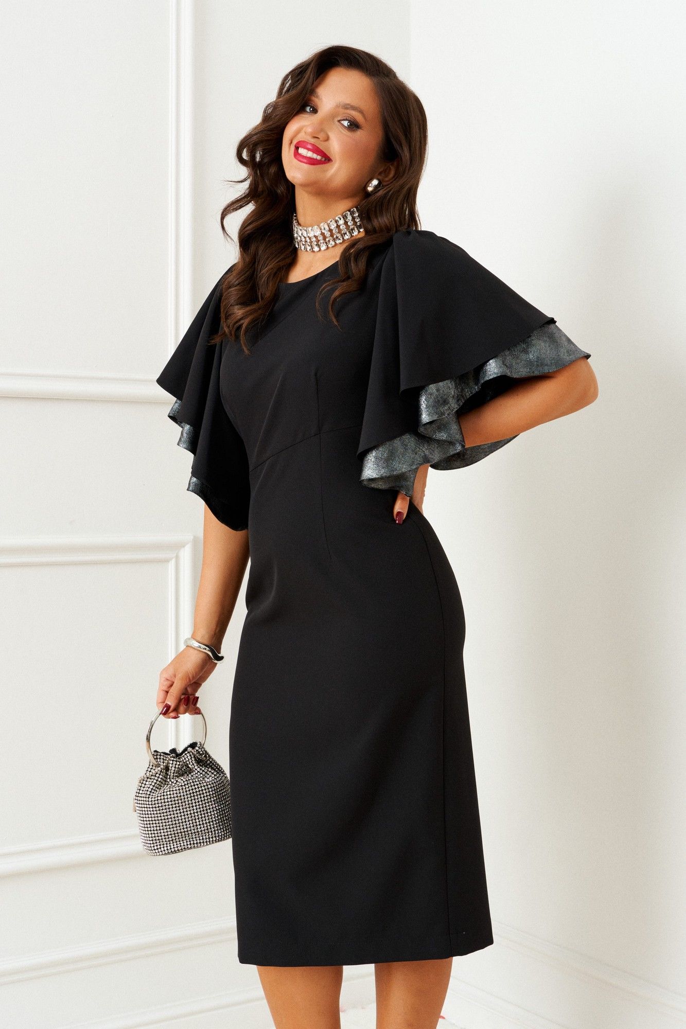 Платья Beautiful&Free 6390 черный_с_серебром