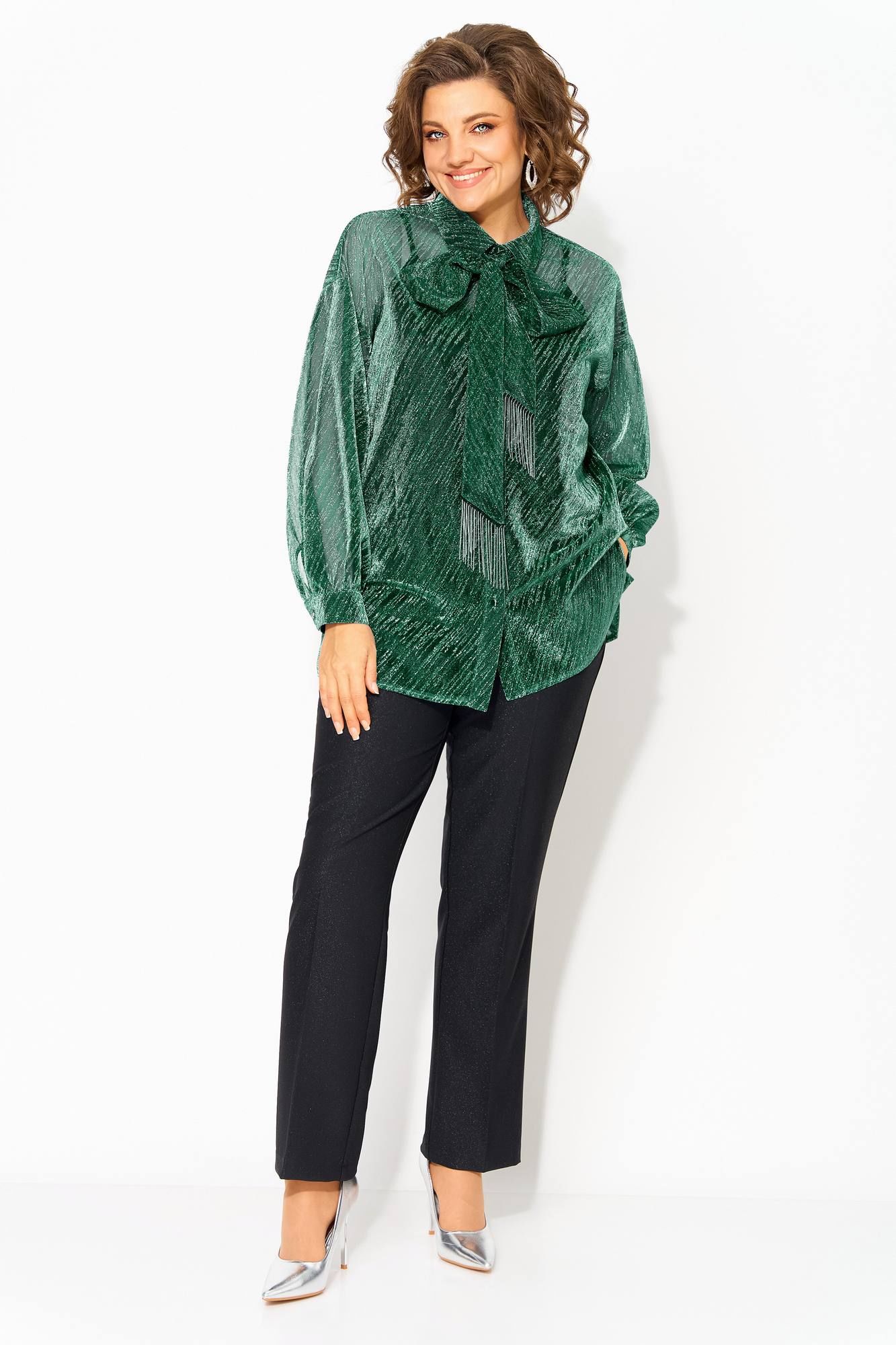 Комплекты брючные Liliana 1496БрПн изумруд+черный