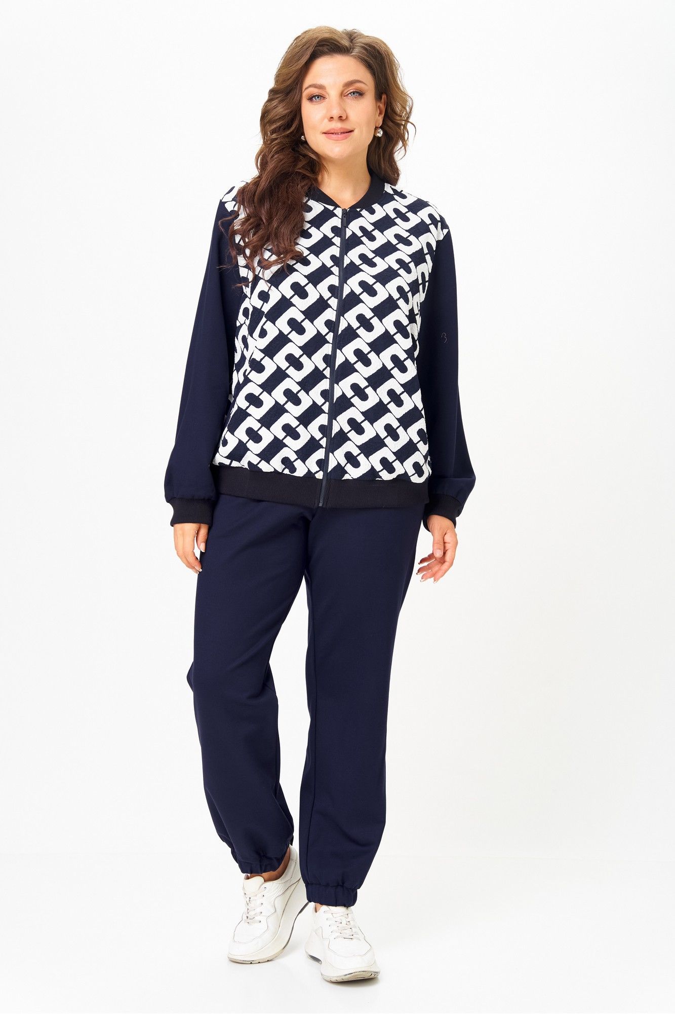 Костюмы Solomeya Lux 946/449С синий_с_белым_геометрия