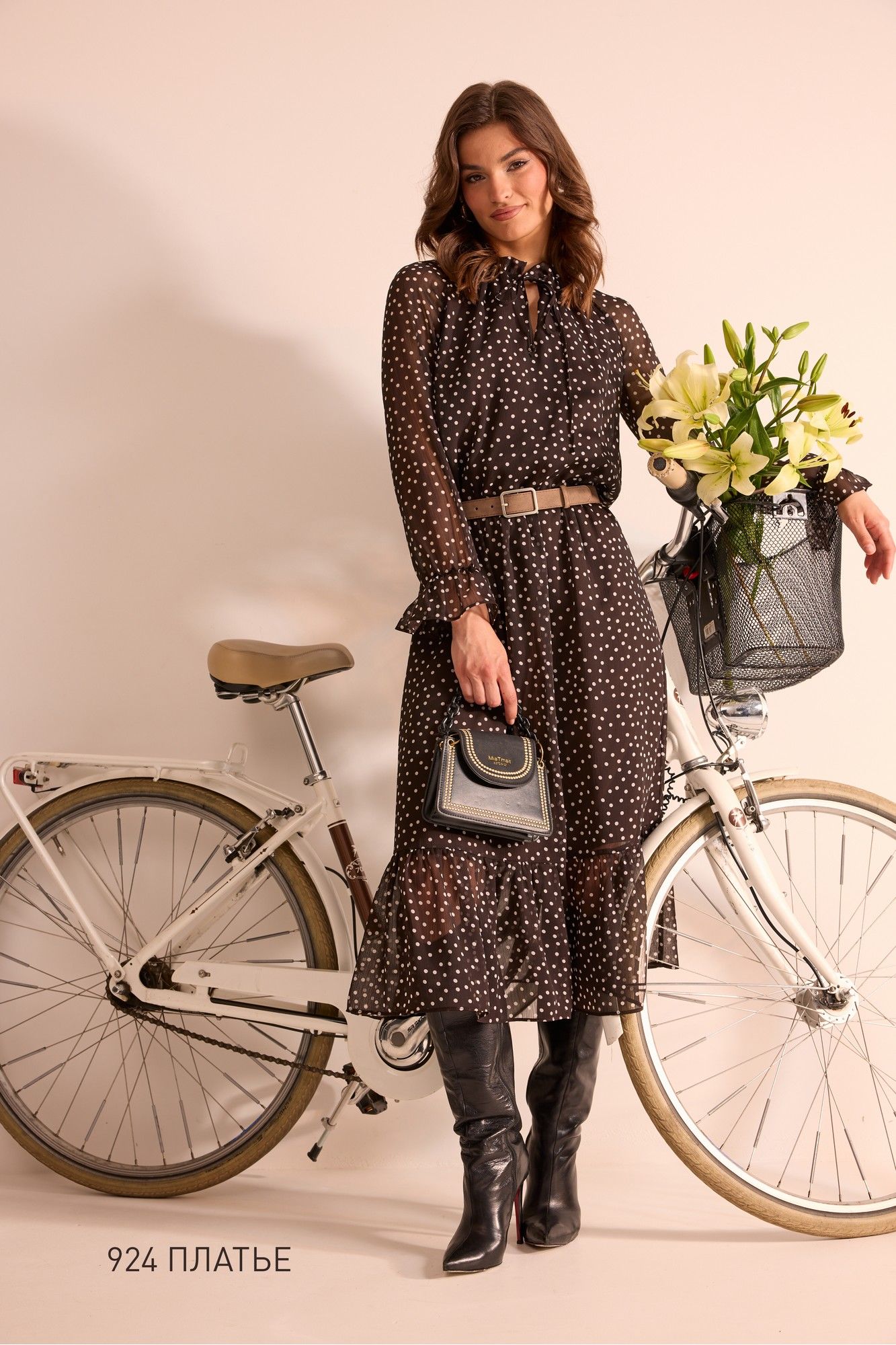 Платья NiV NiV fashion 924 чёрный_в_белый_горошек