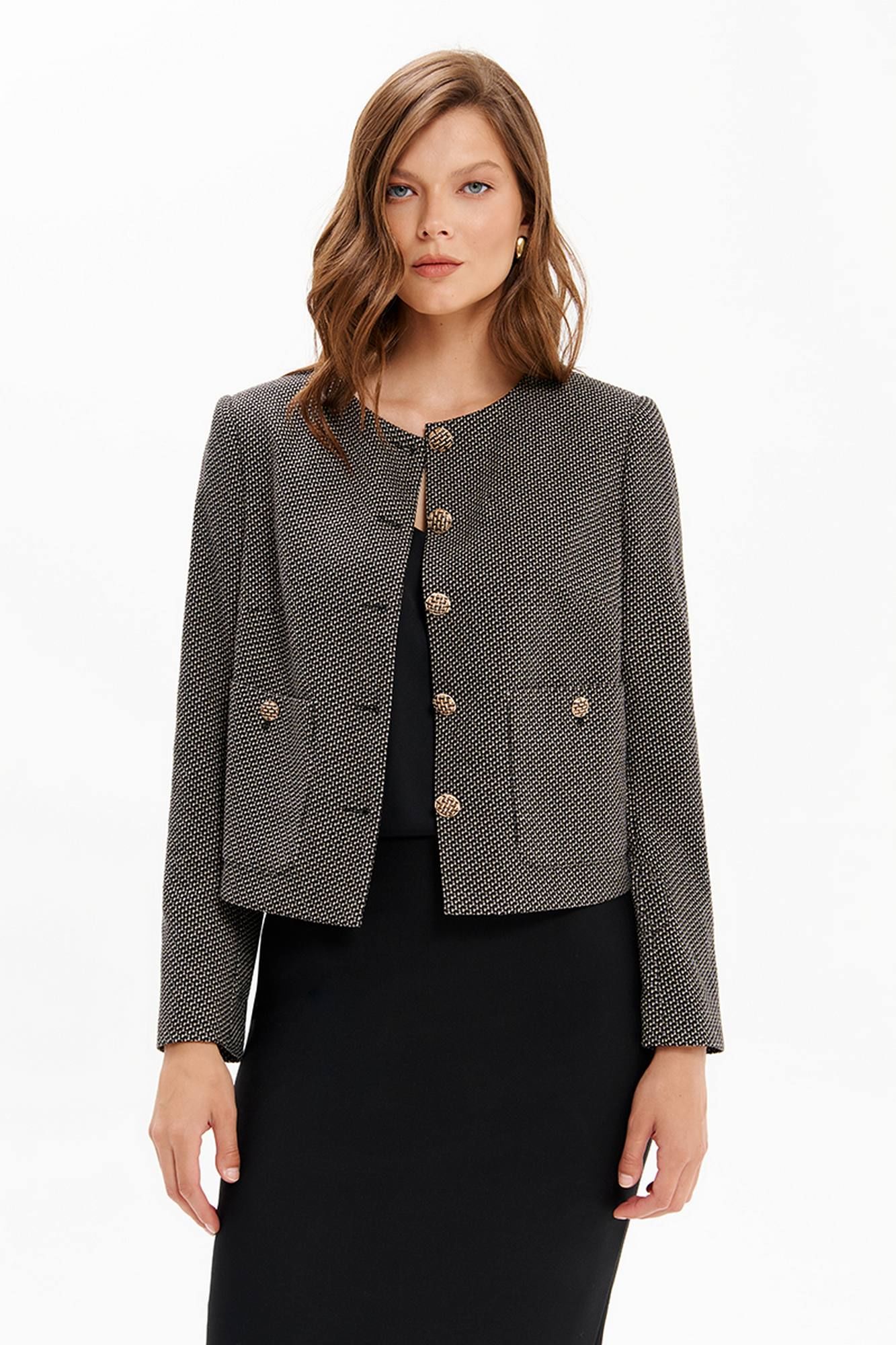 Жакеты Nelva 1886 черно-кремовый жаккард